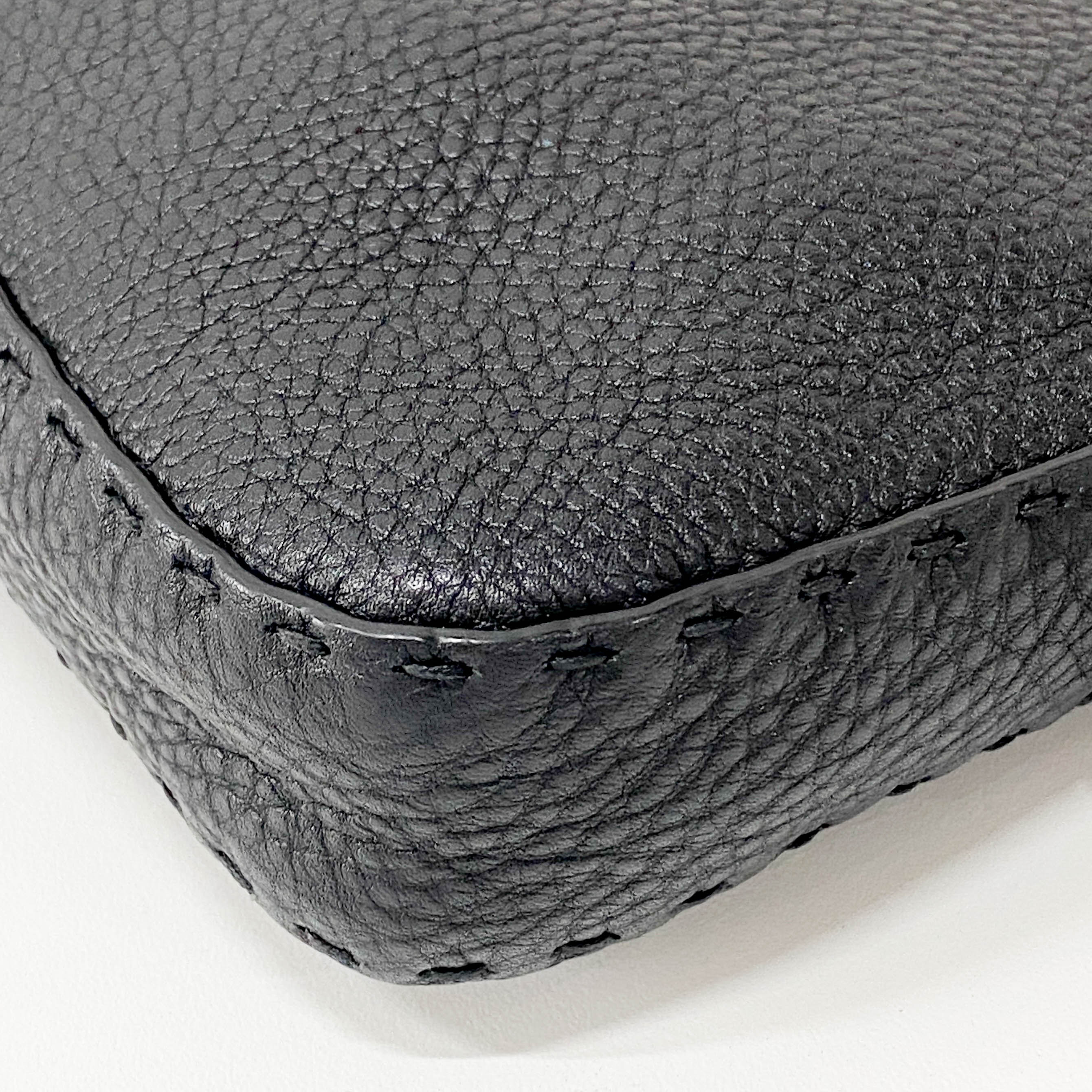 Baguette Black Leather Shoulder Bag