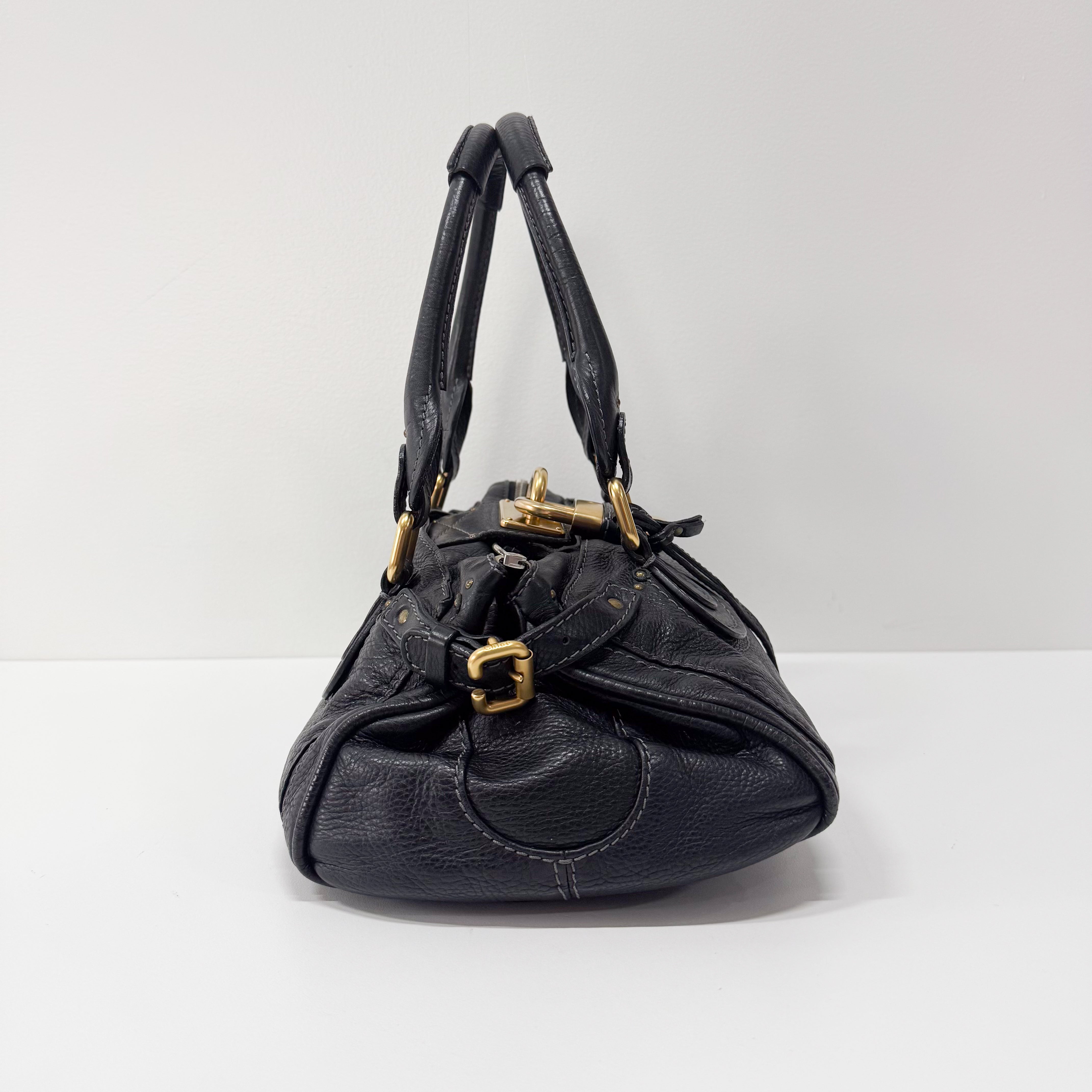 Paddington Black Leather Shoulder Bag