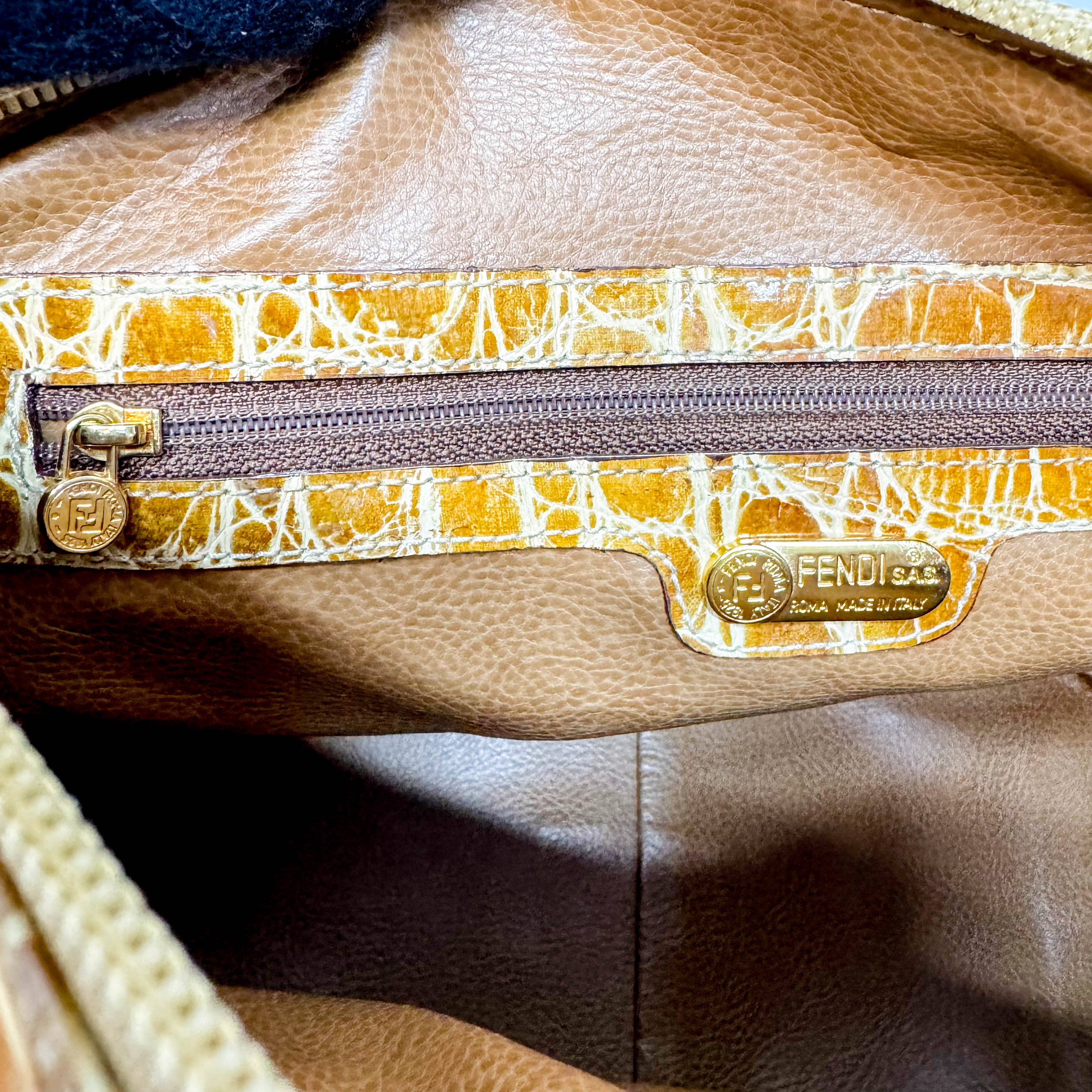 Cream Leather Handle Bag