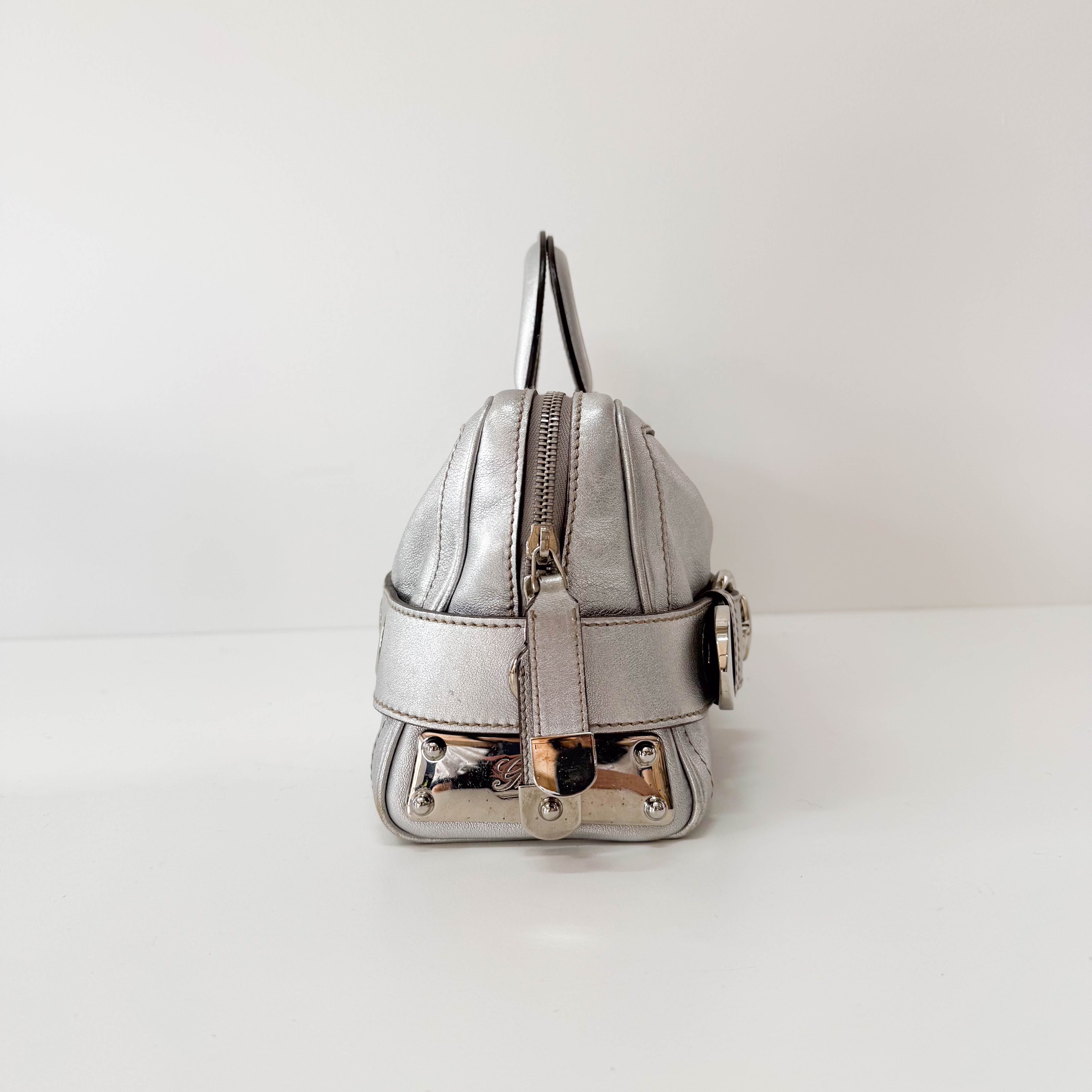 Metallic Silver Leather Bag
