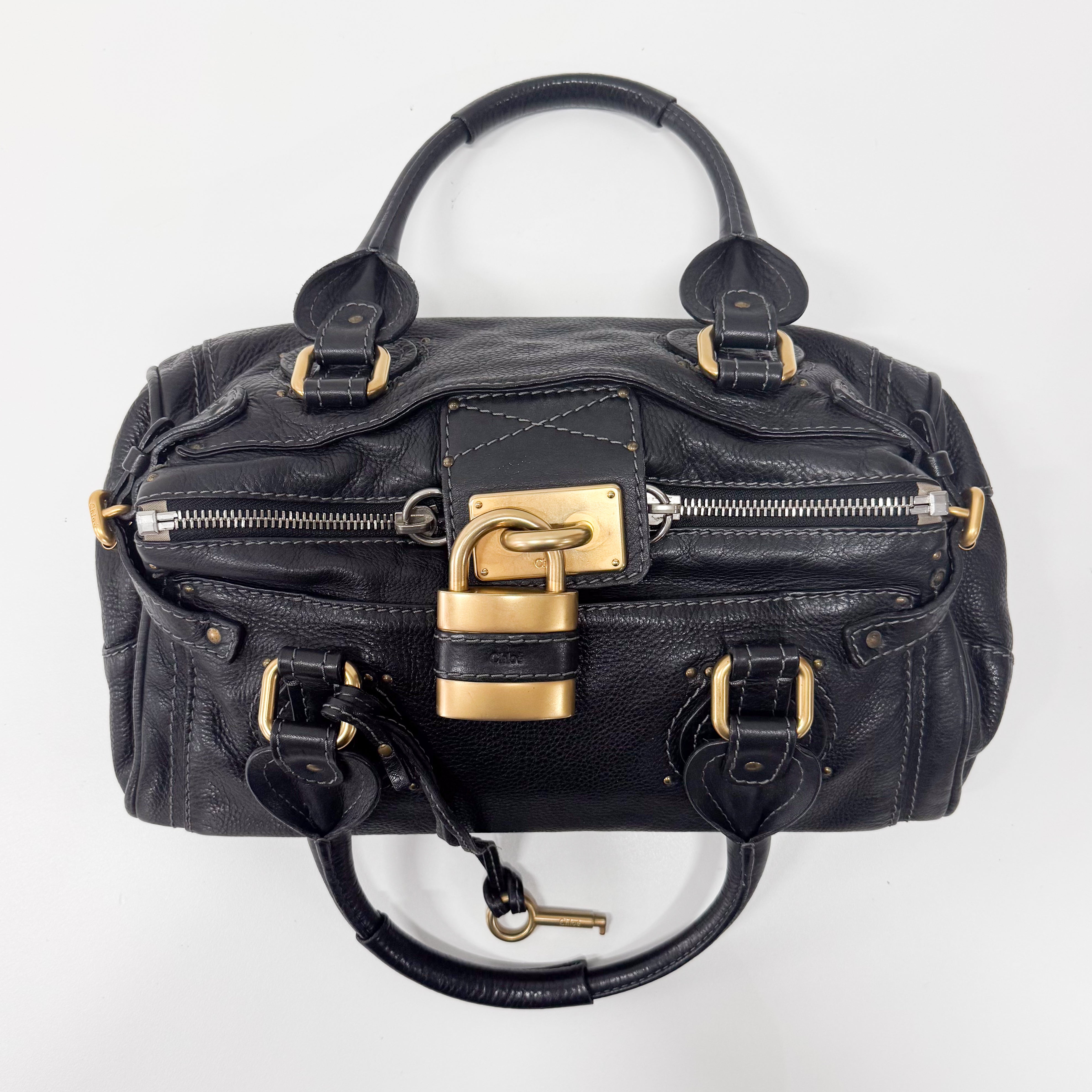 Paddington Black Leather Shoulder Bag