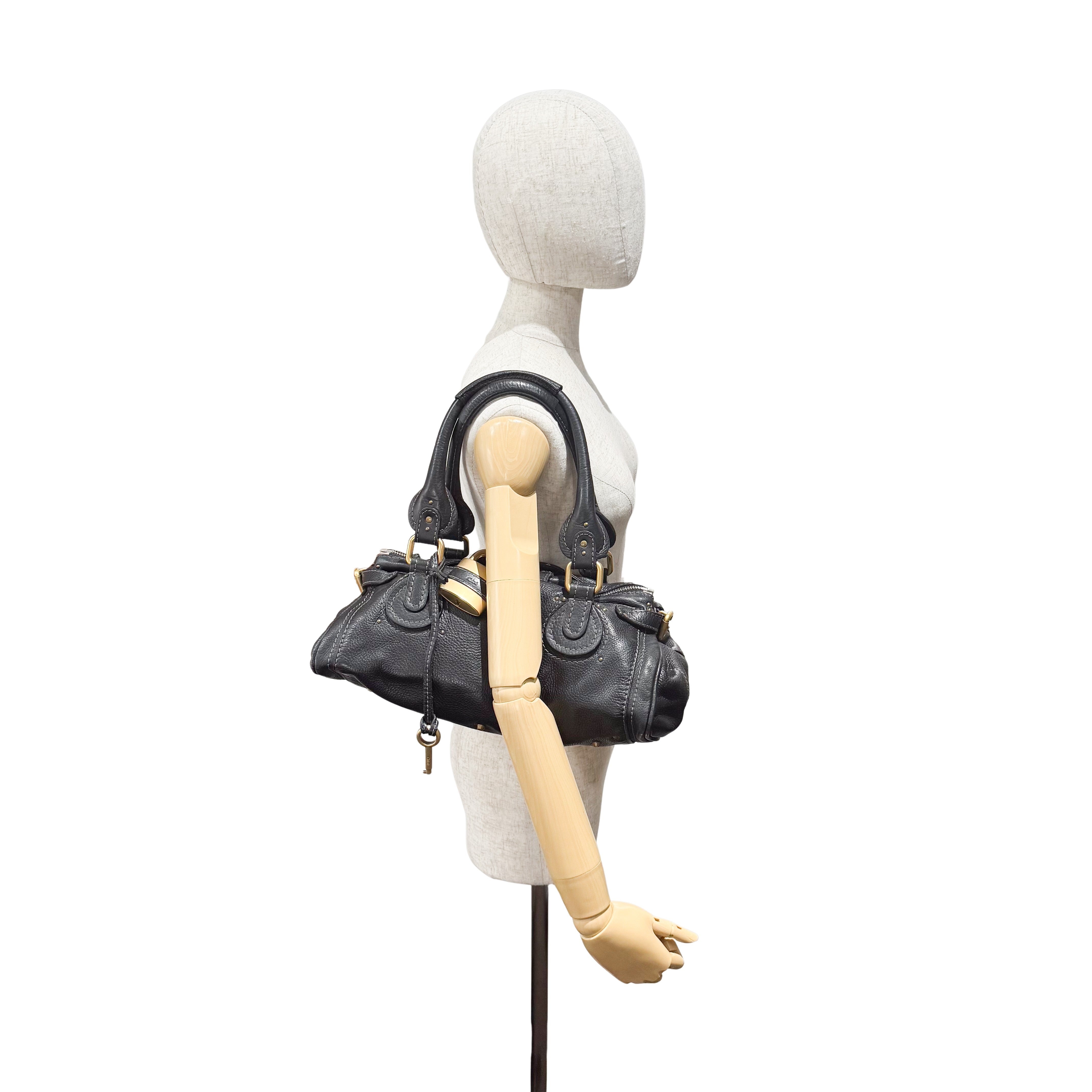 Paddington Black Leather Shoulder Bag