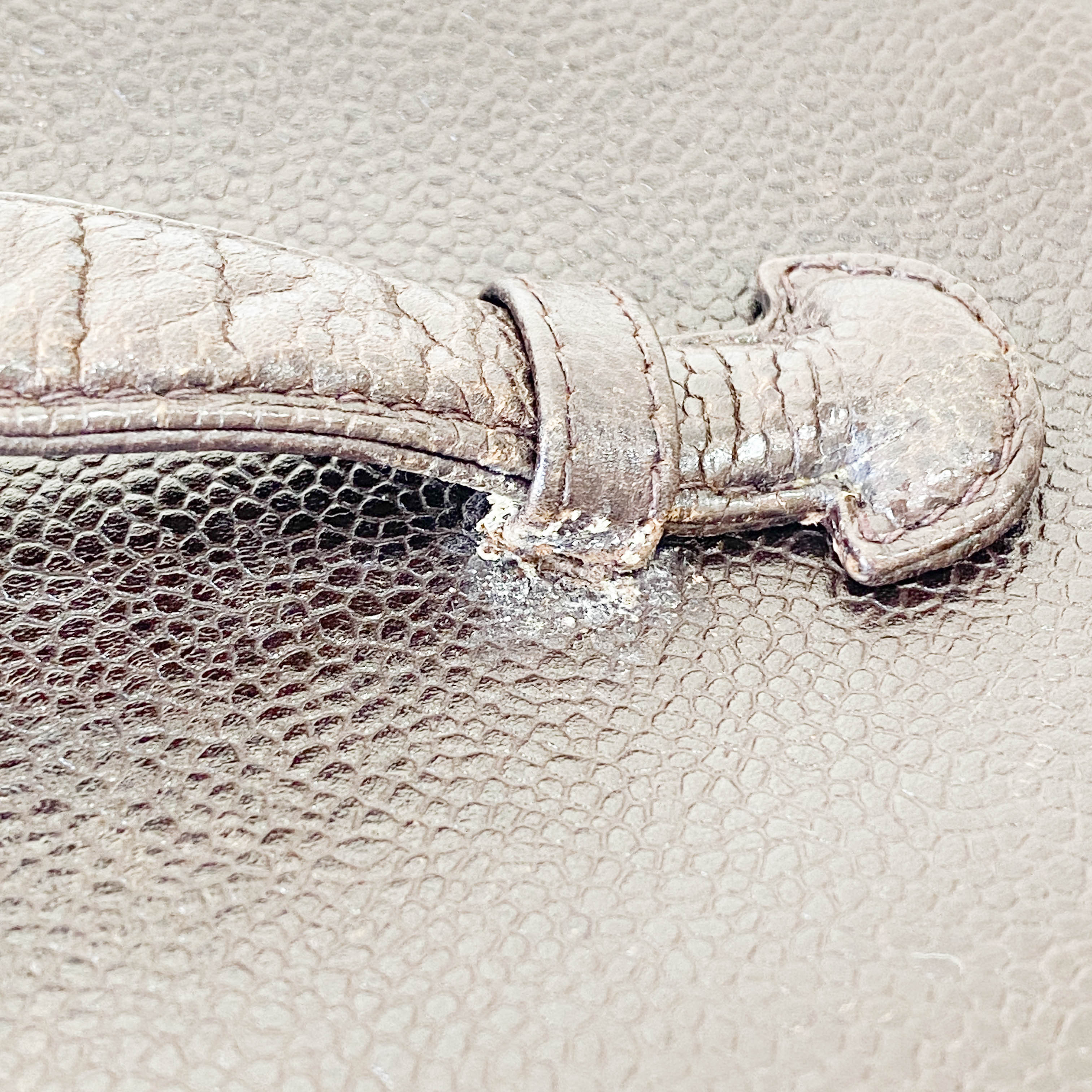 CC Logo Brown Leather Vanity Bag