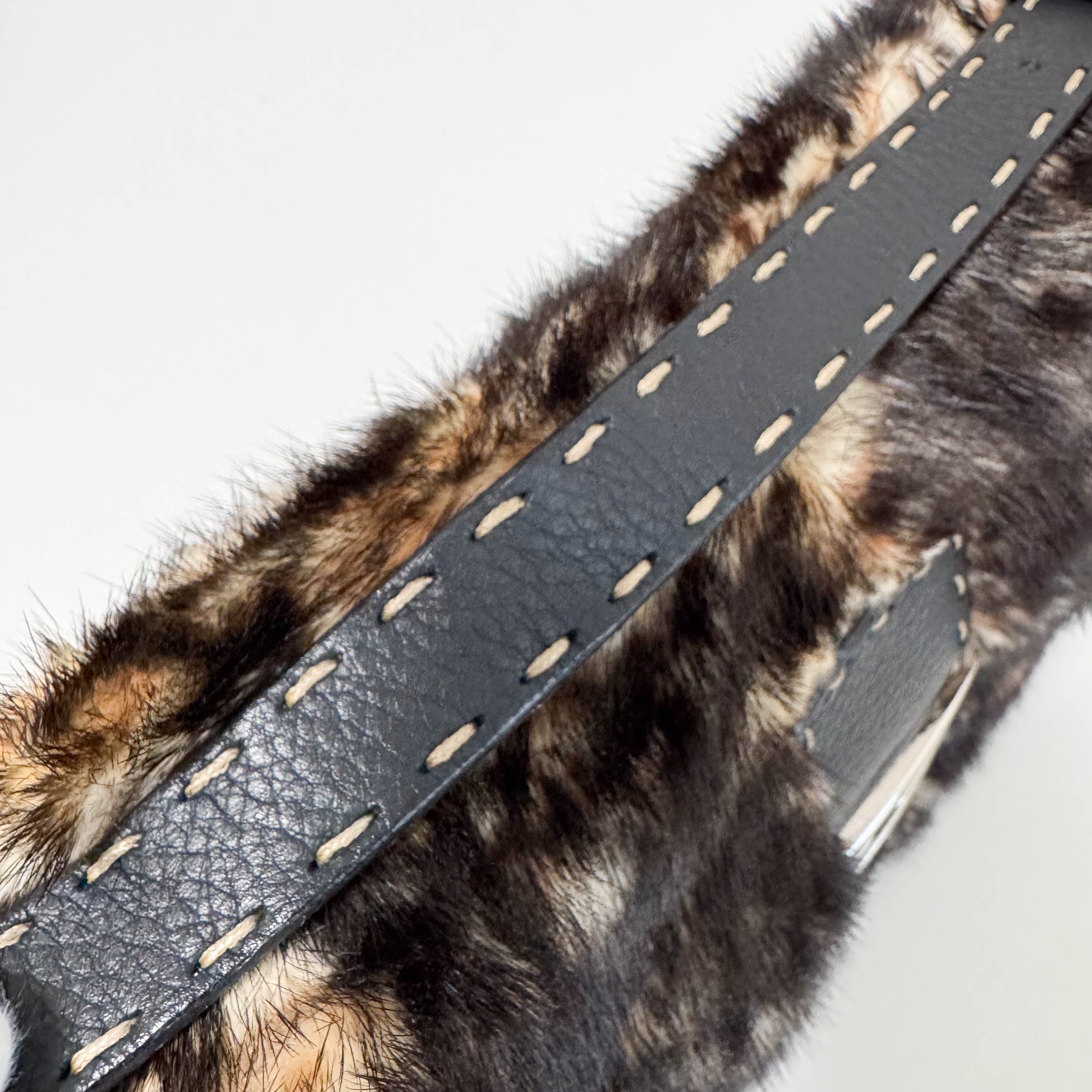 Baguette Brown Fur Selleria Shoulder Bag