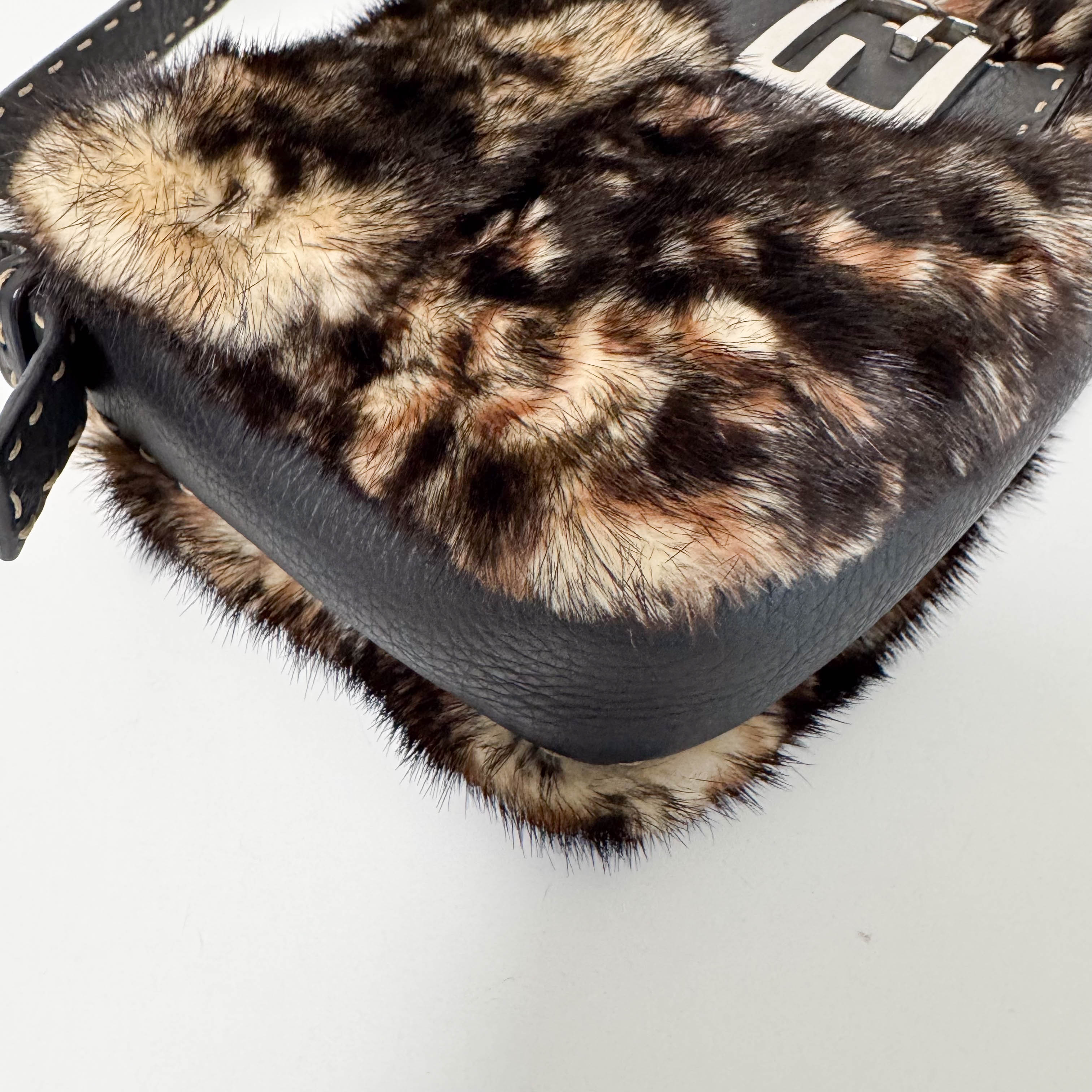 Baguette Brown Fur Selleria Shoulder Bag