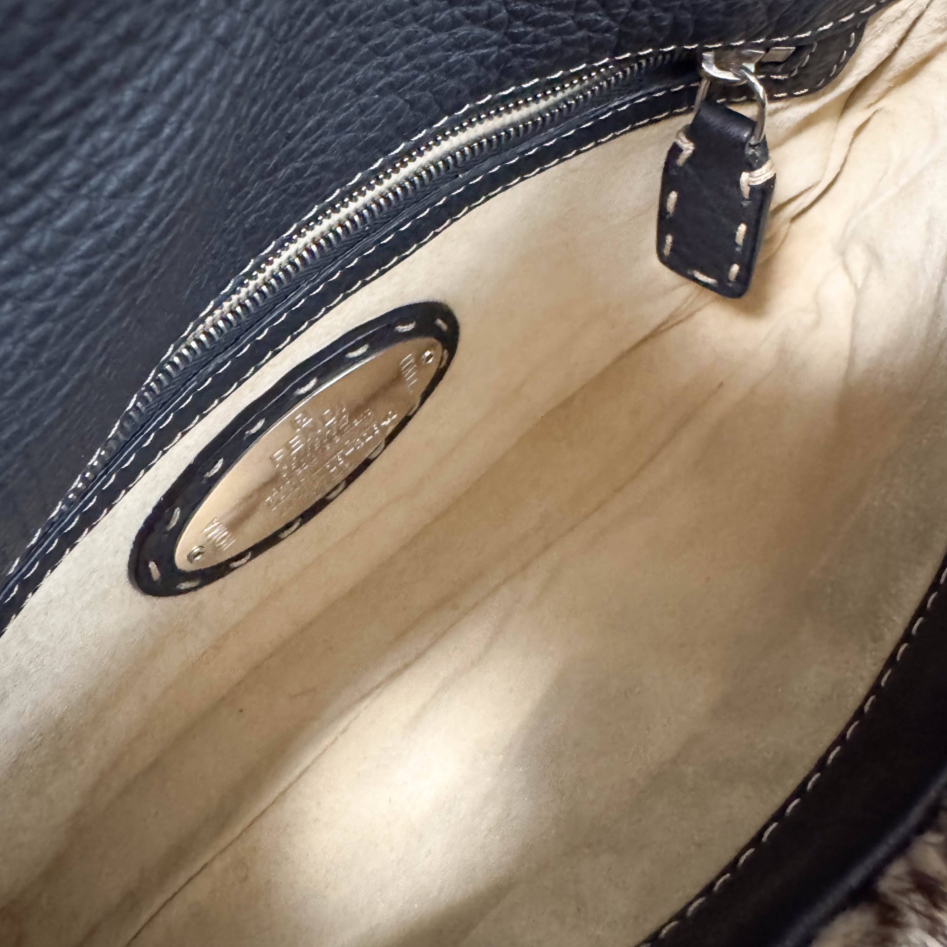 Baguette Brown Fur Selleria Shoulder Bag