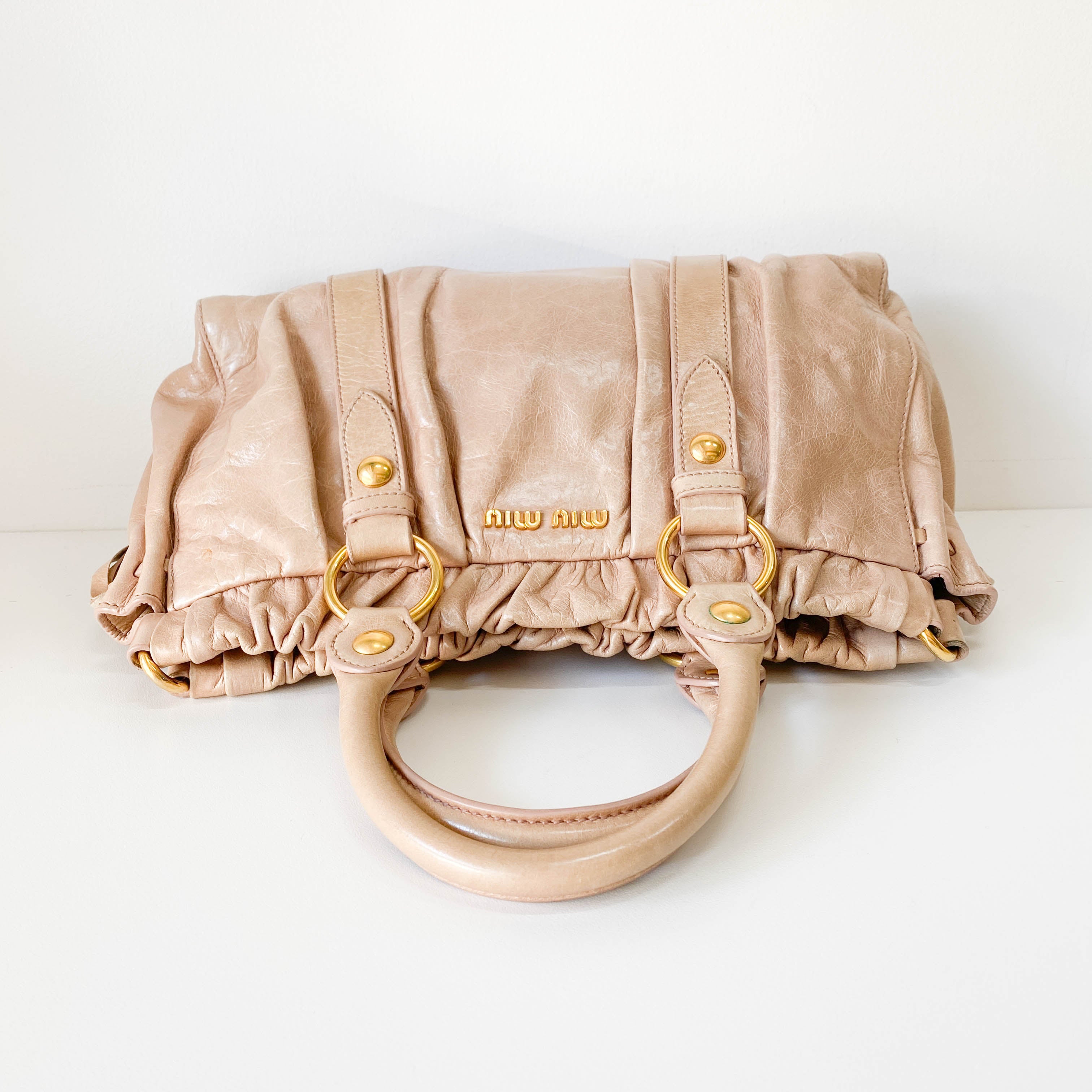 Vitello Pink Leather Two Way Bag