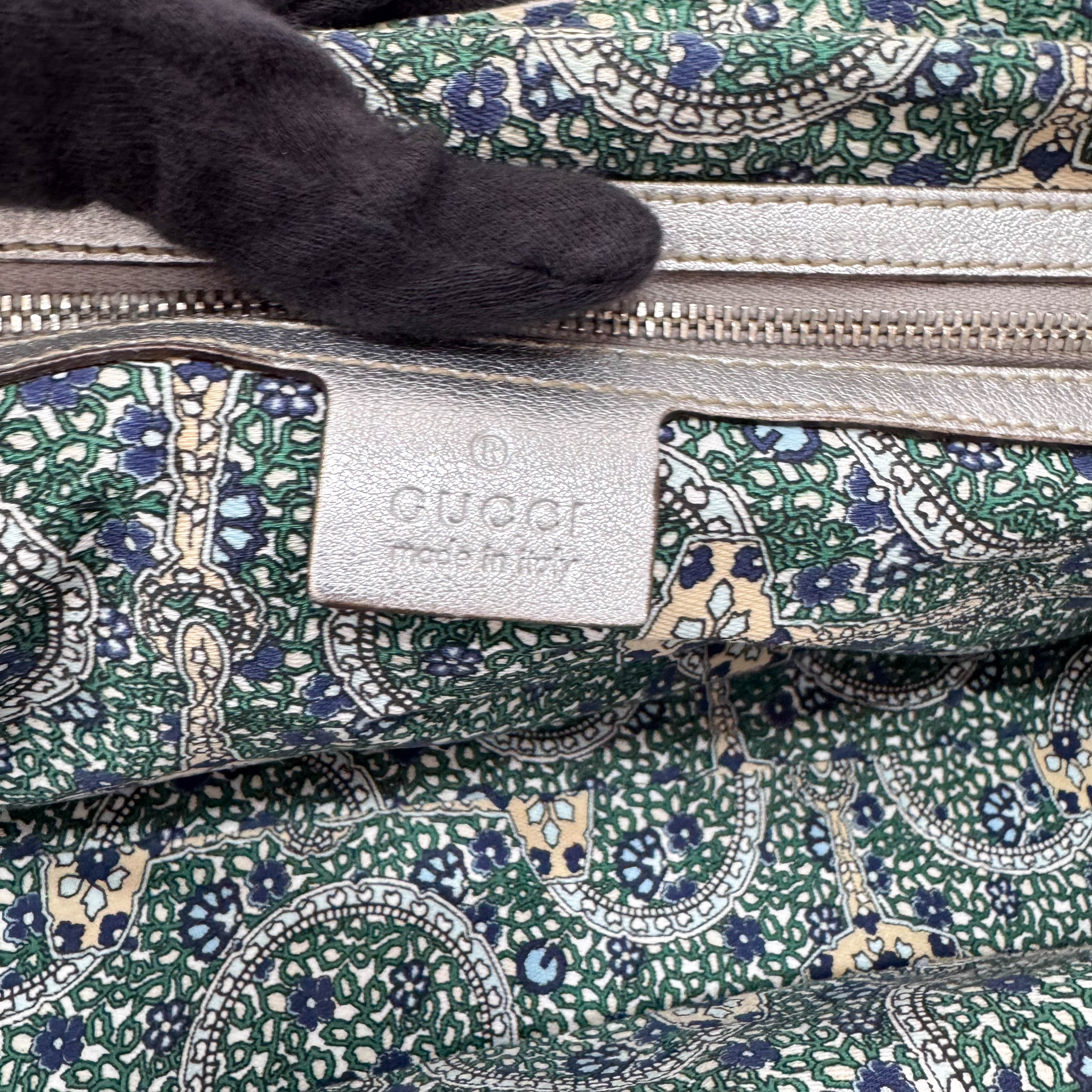 Metallic Silver Leather Bag