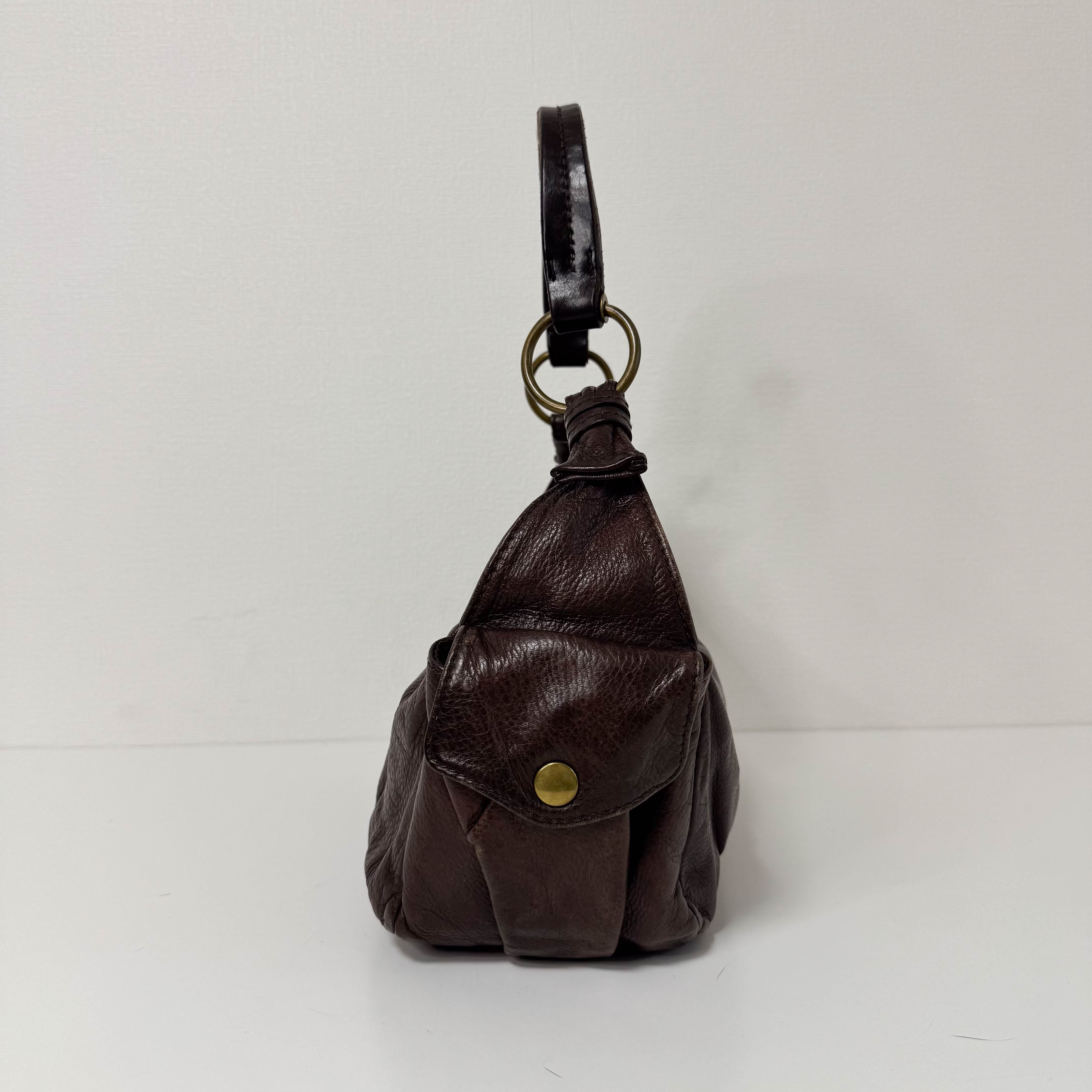 Archive Brown Leather Hobo Shoulder Bag