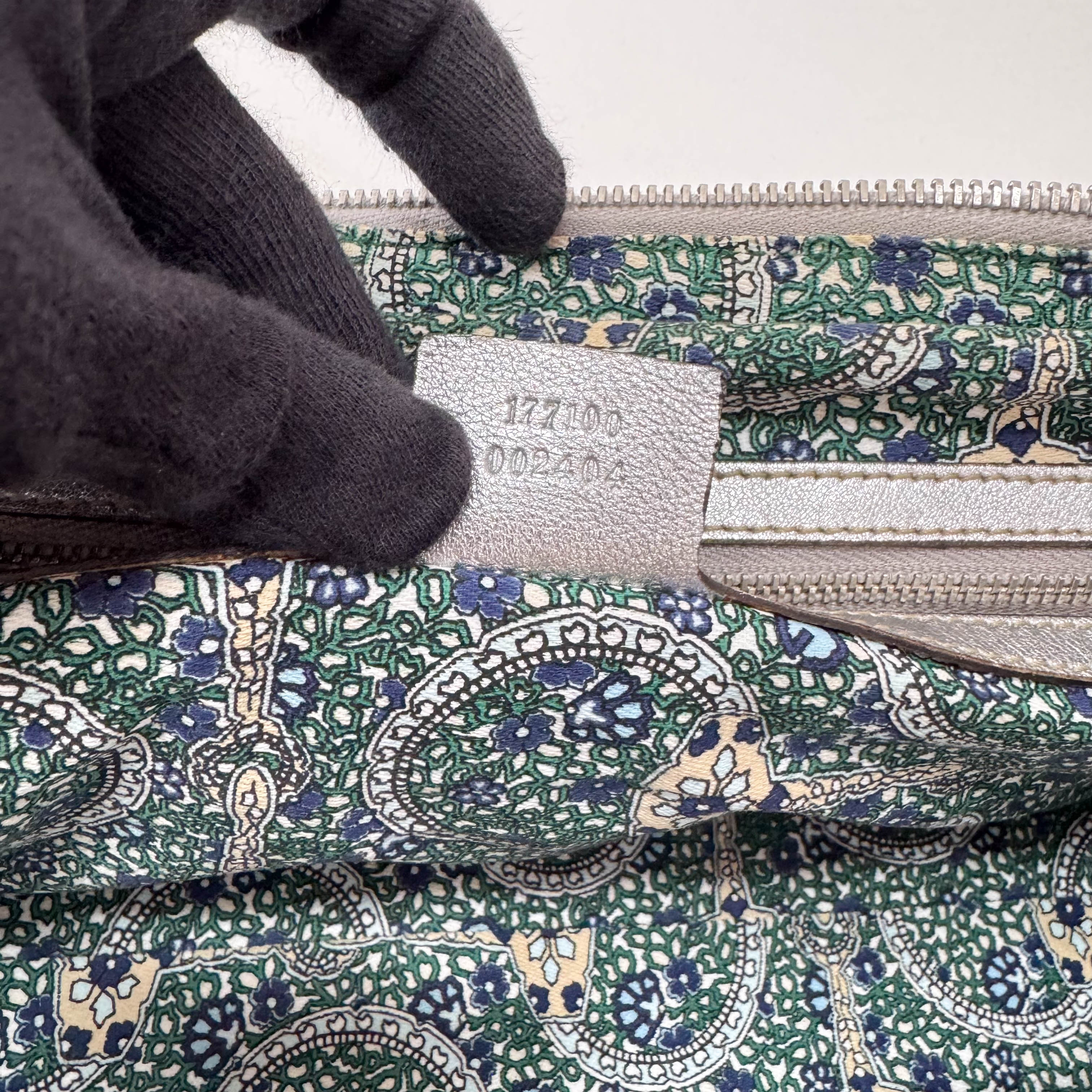 Metallic Silver Leather Bag