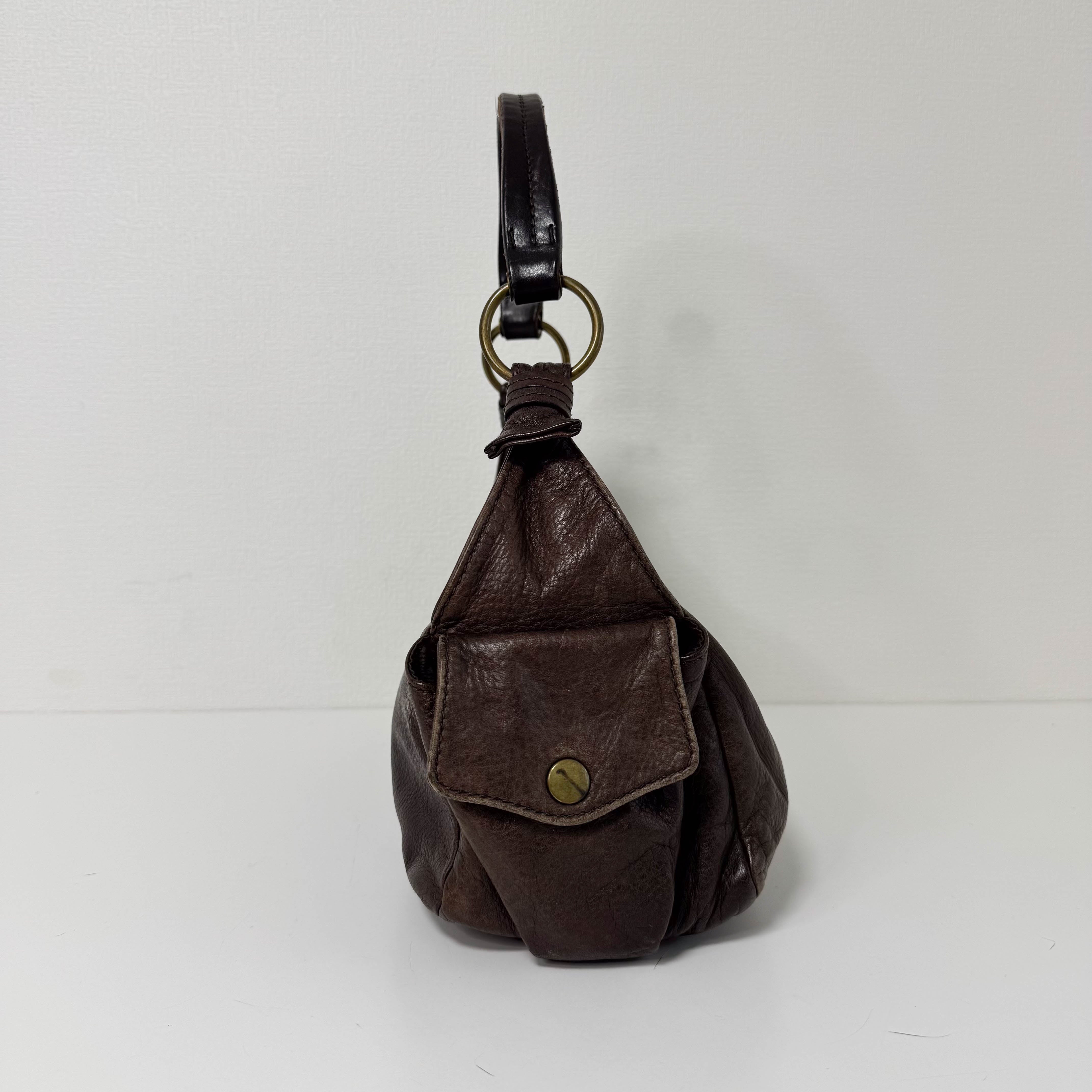 Archive Brown Leather Hobo Shoulder Bag
