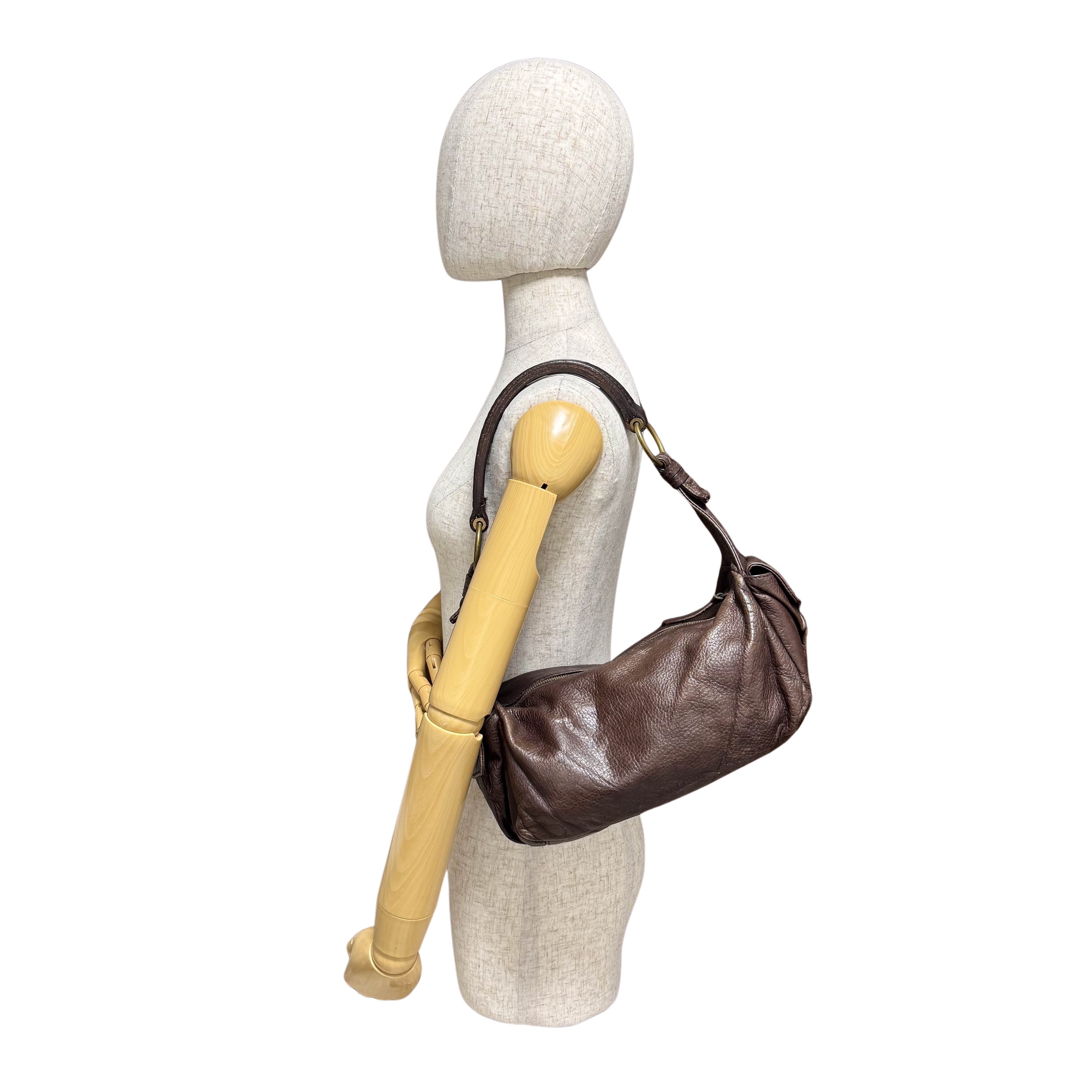 Archive Brown Leather Hobo Shoulder Bag