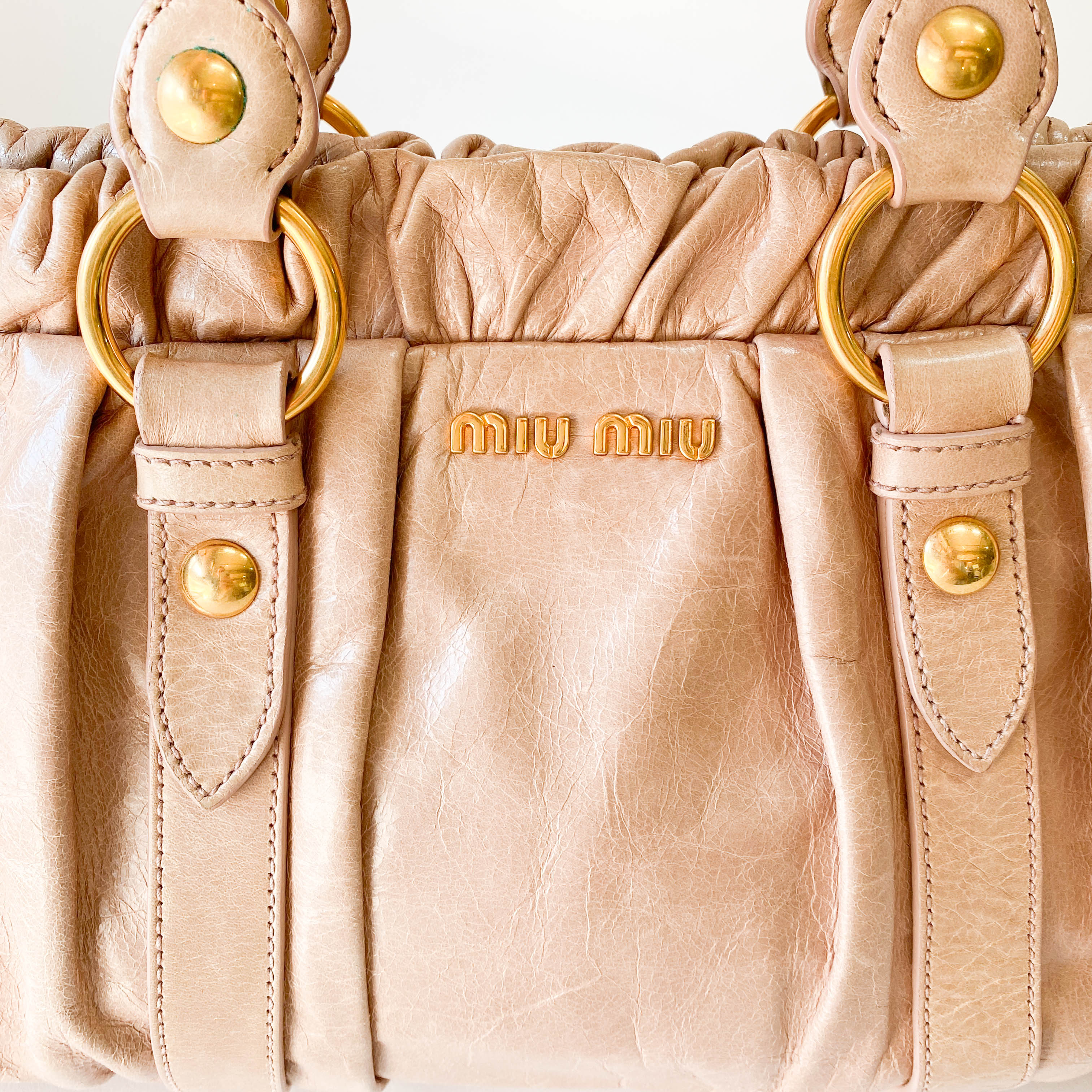 Vitello Pink Leather Two Way Bag