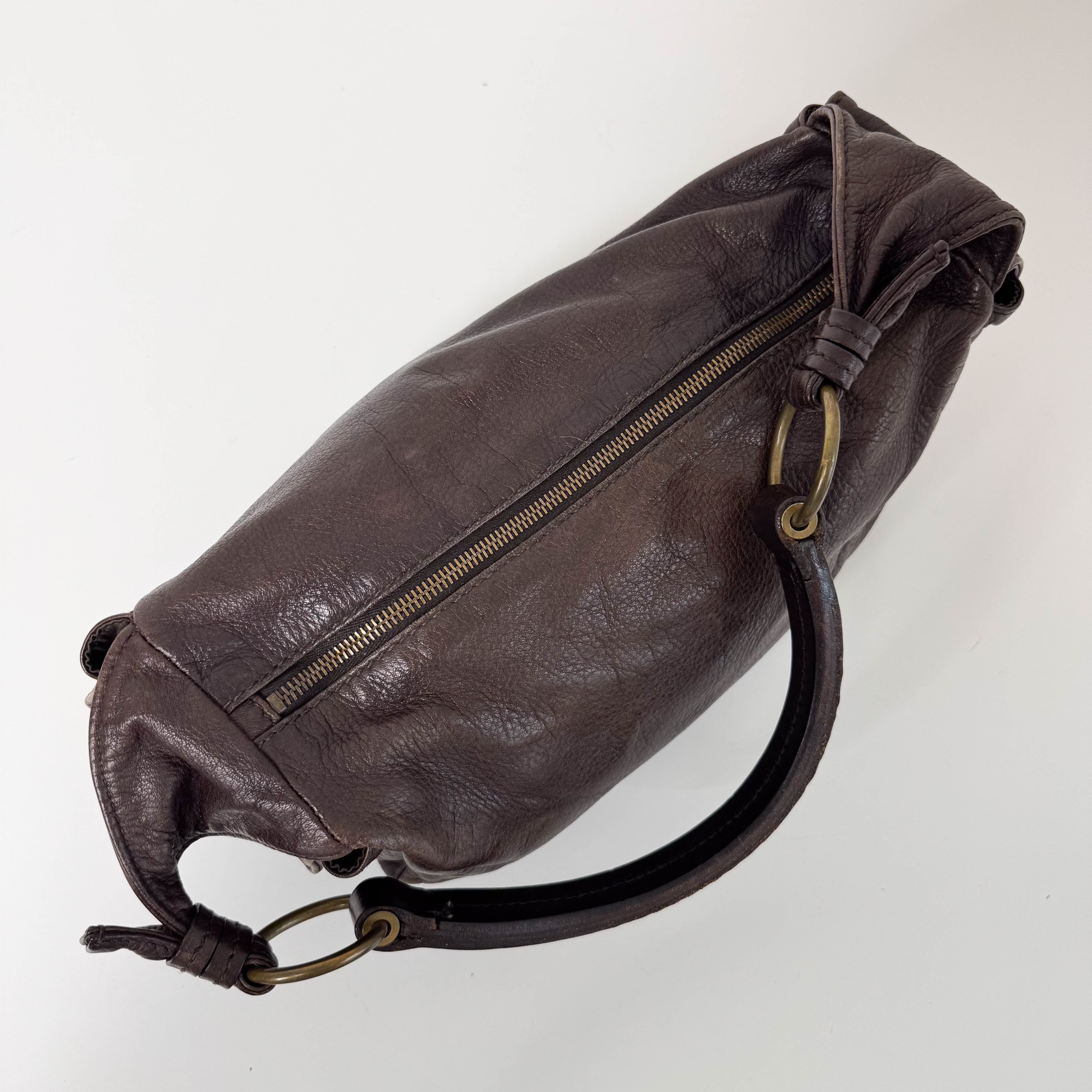 Archive Brown Leather Hobo Shoulder Bag