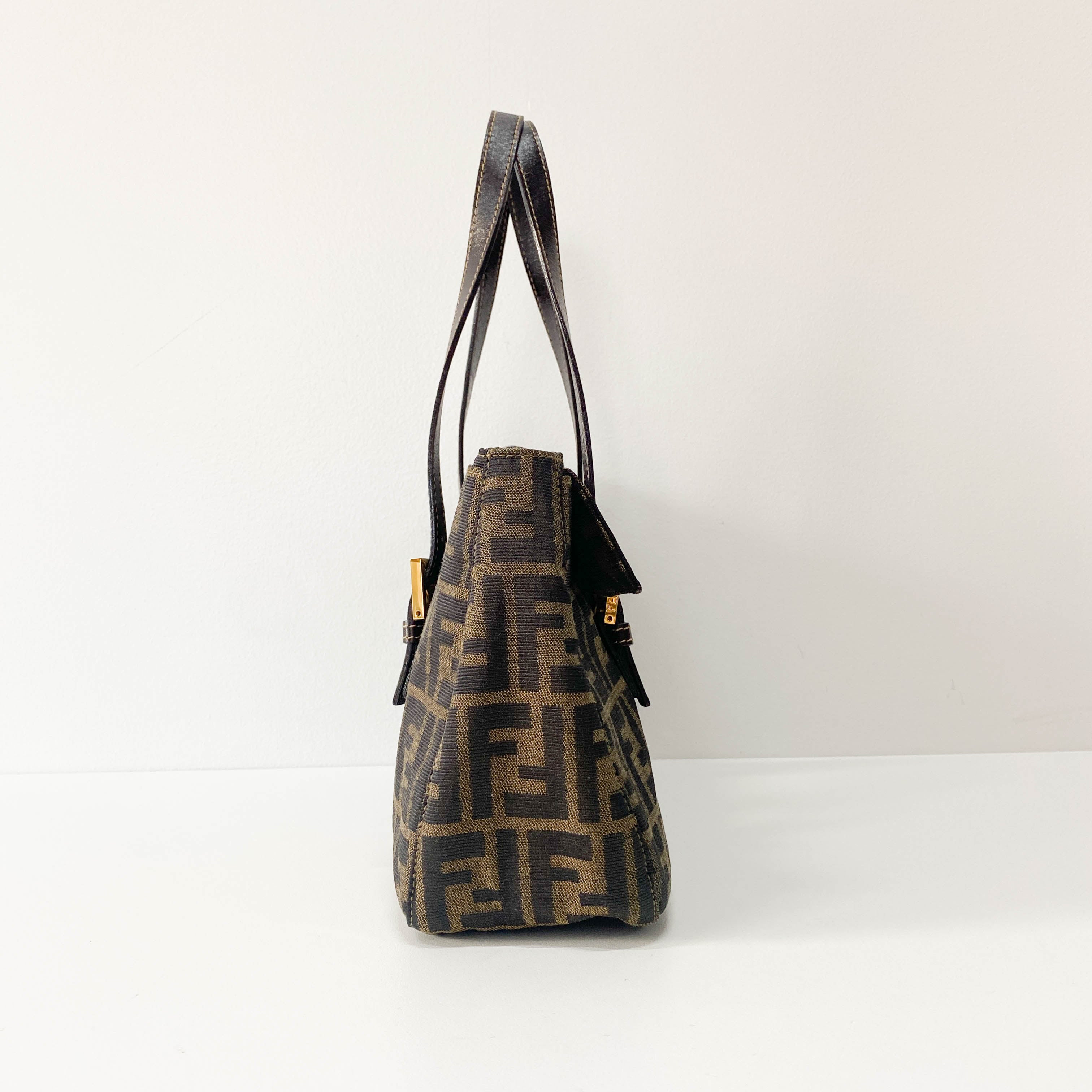 Zucca Brown Canvas Shoulder Bag