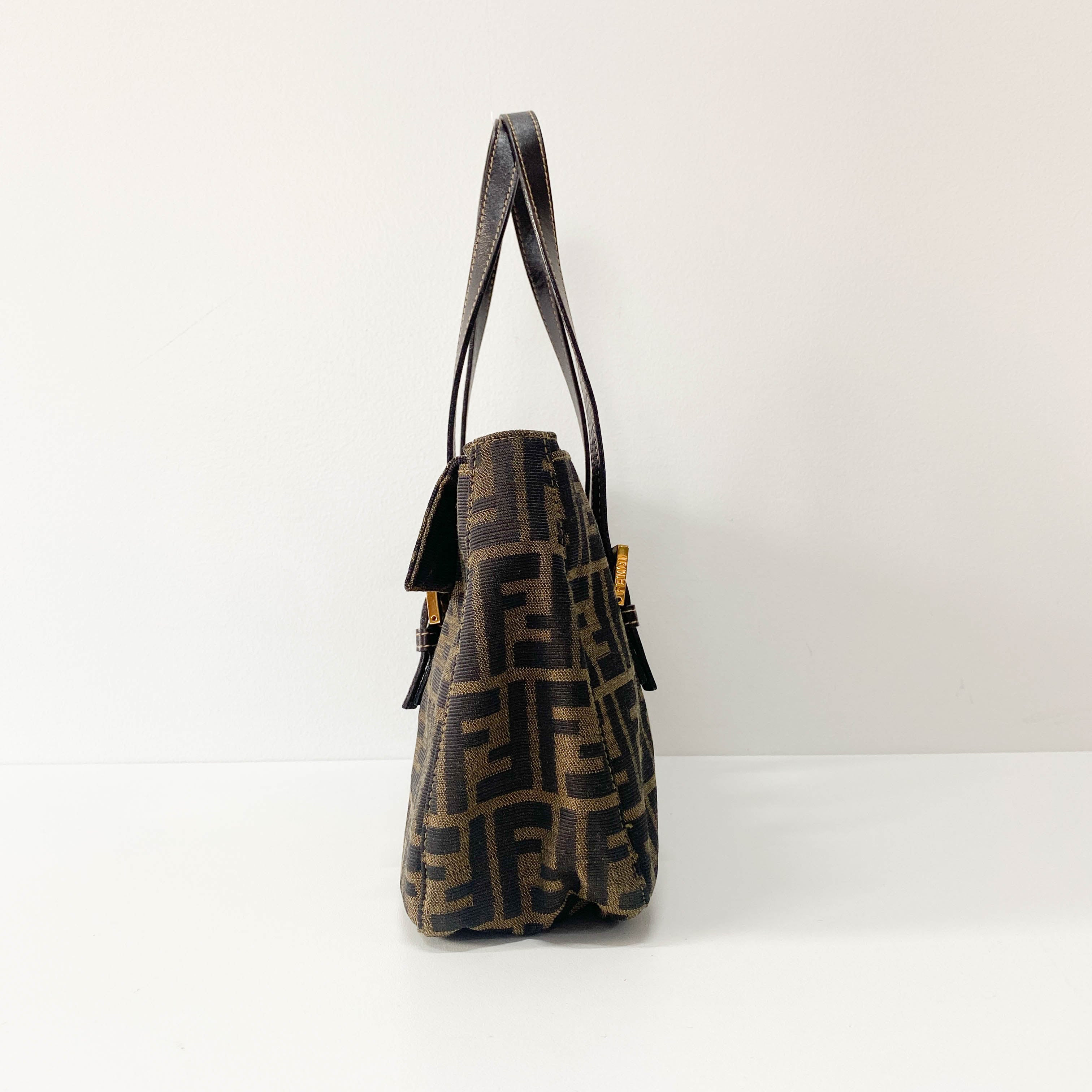 Zucca Brown Canvas Shoulder Bag