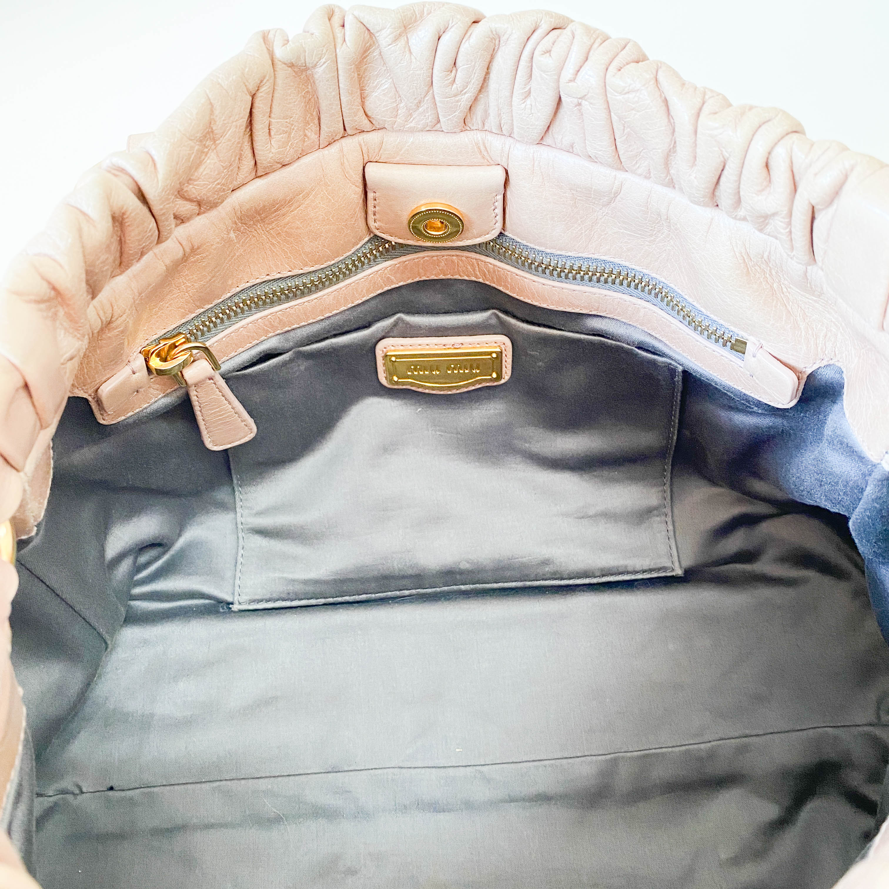 Vitello Pink Leather Two Way Bag