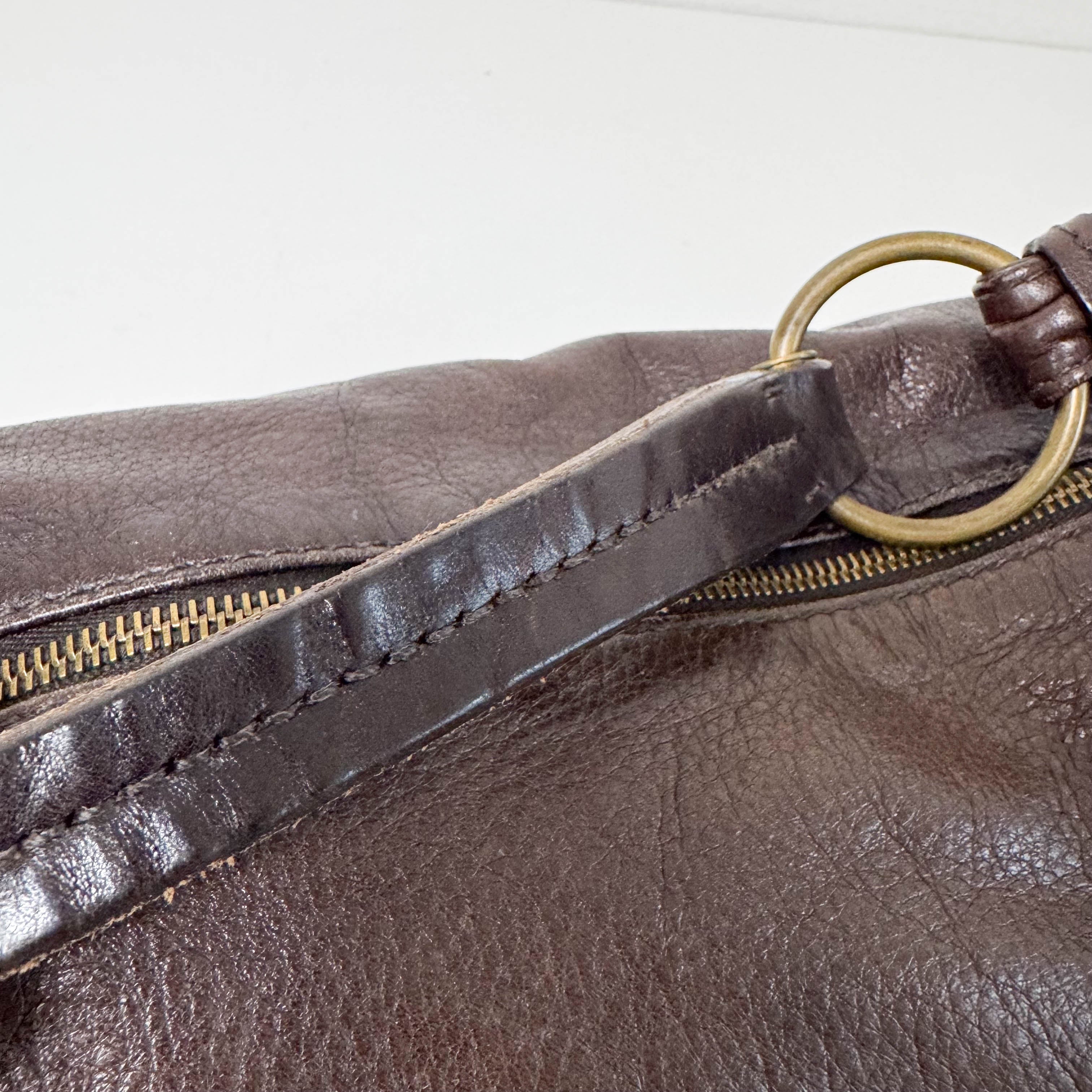 Archive Brown Leather Hobo Shoulder Bag