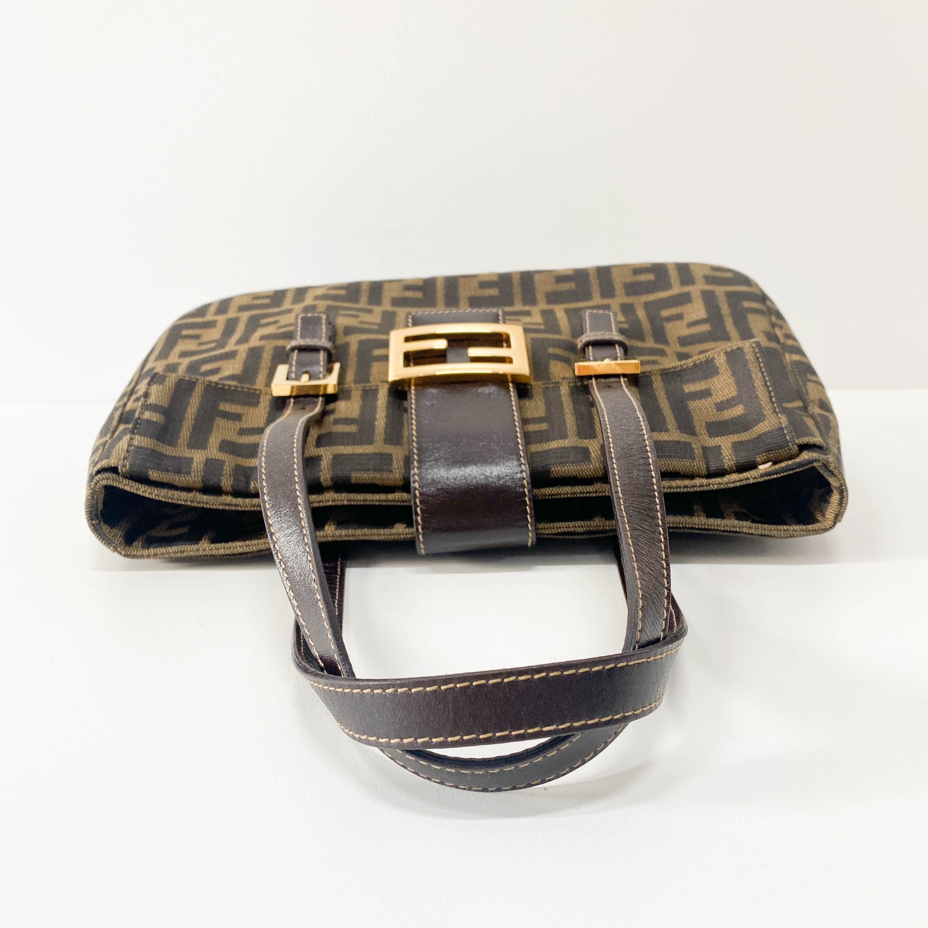 Zucca Brown Canvas Shoulder Bag