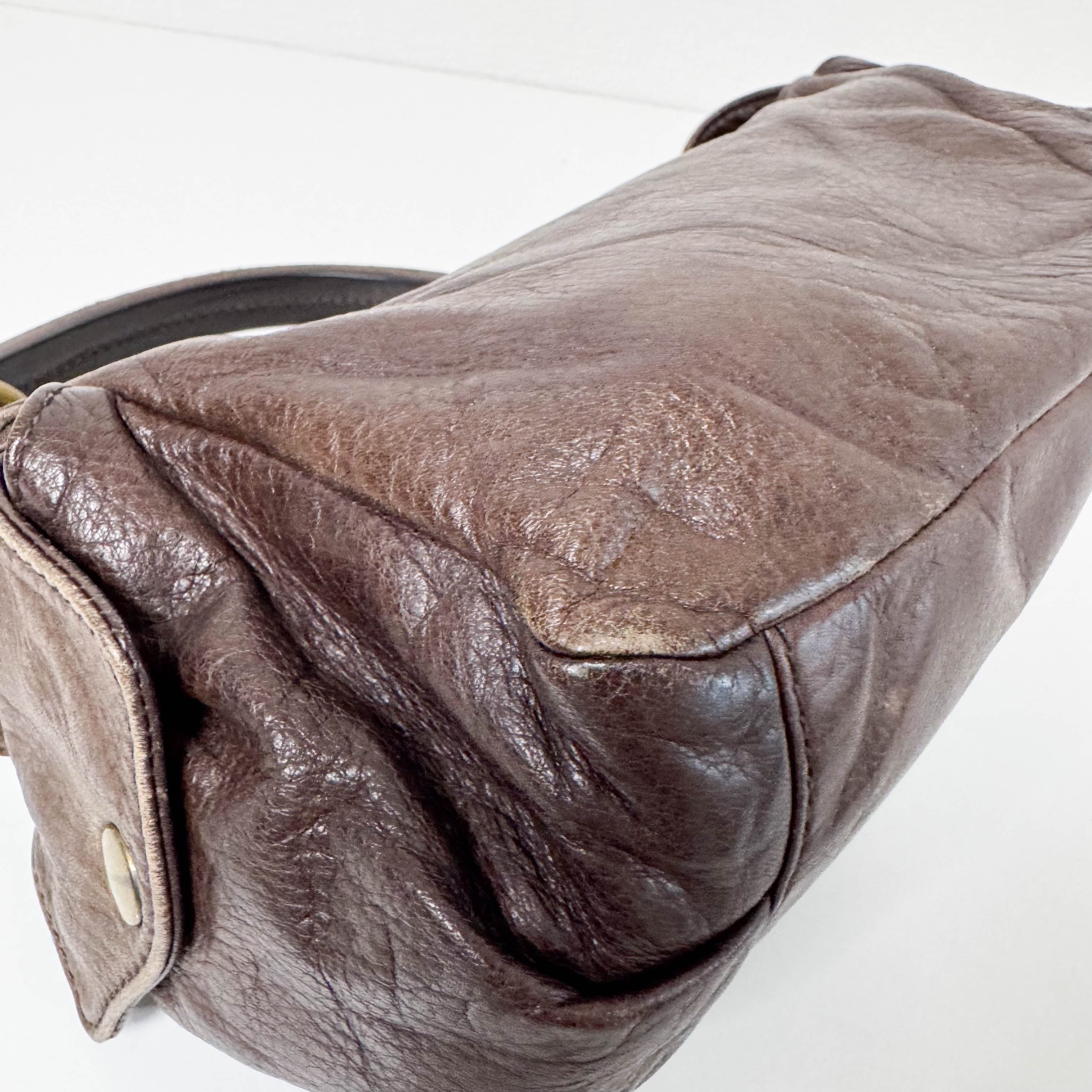 Archive Brown Leather Hobo Shoulder Bag