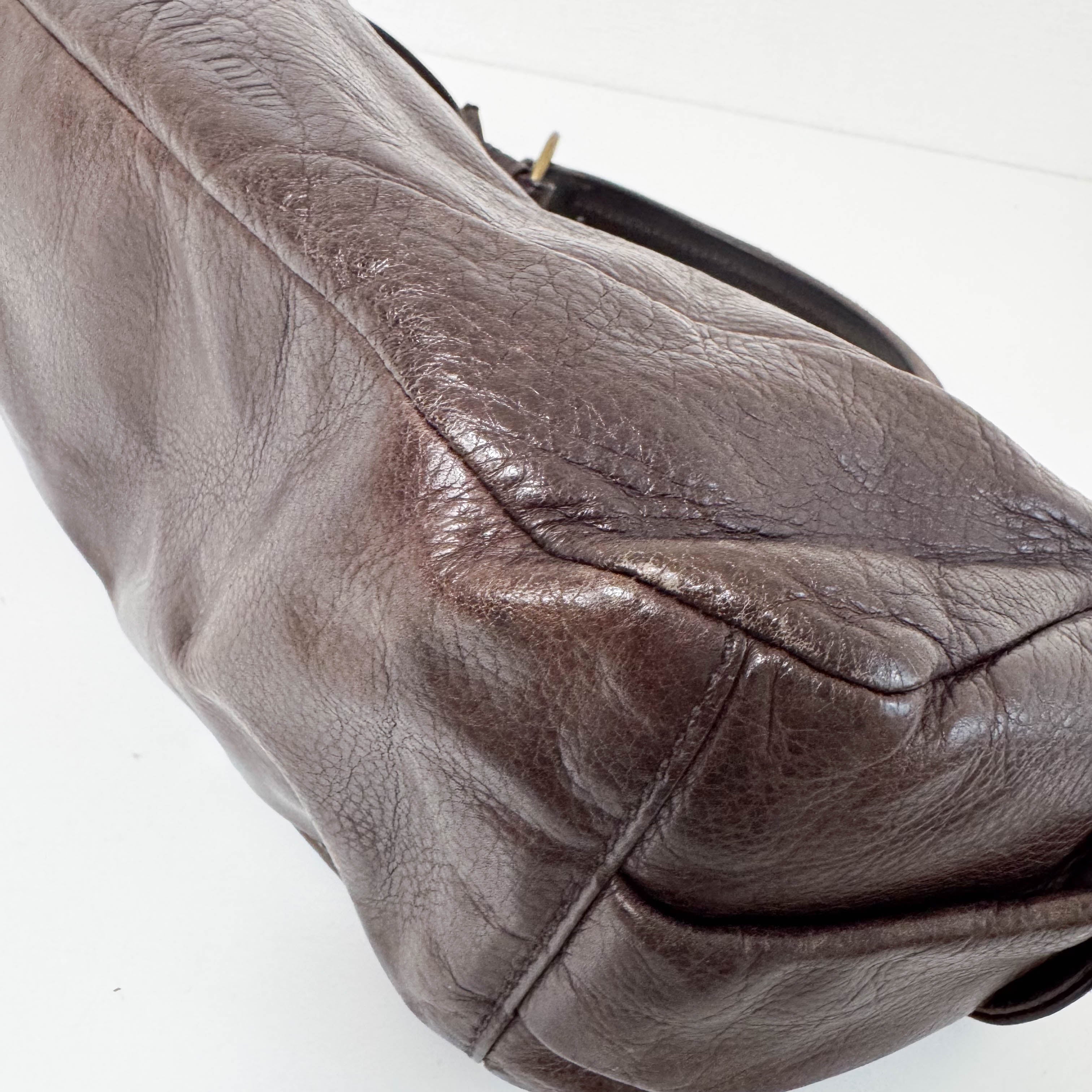 Archive Brown Leather Hobo Shoulder Bag