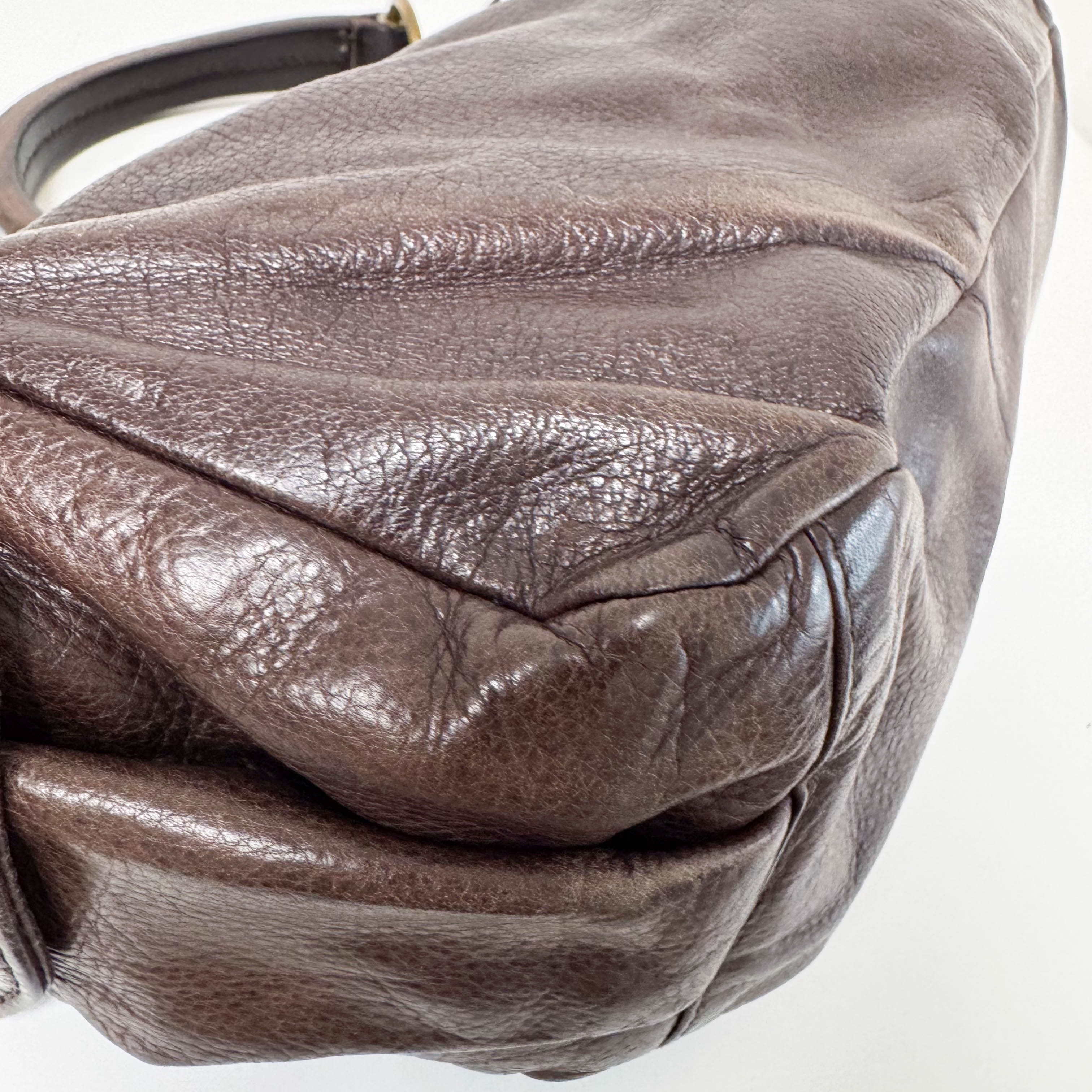 Archive Brown Leather Hobo Shoulder Bag