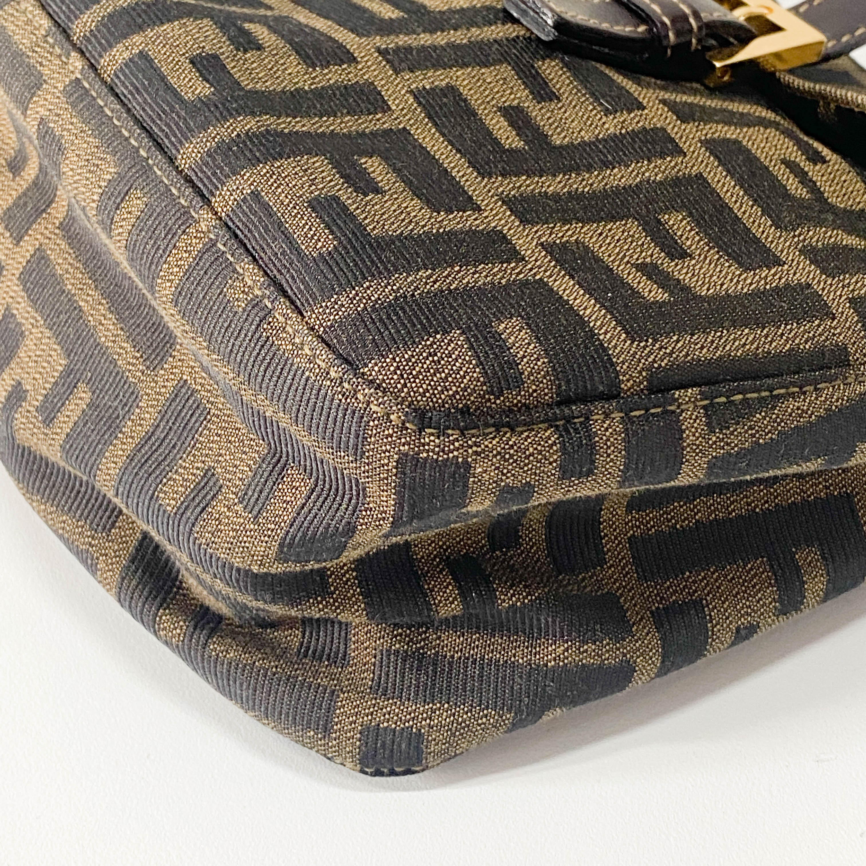 Zucca Brown Canvas Shoulder Bag