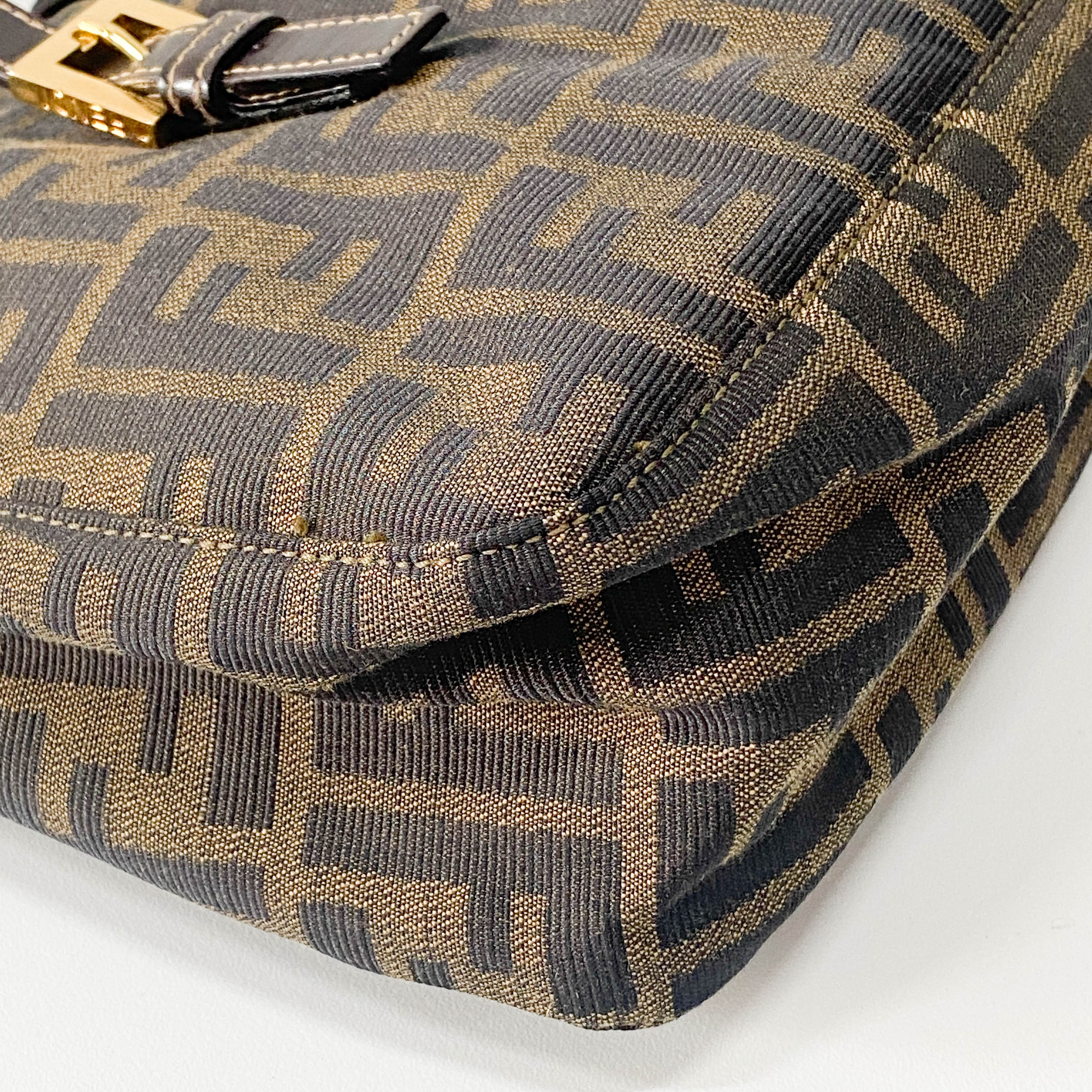 Zucca Brown Canvas Shoulder Bag