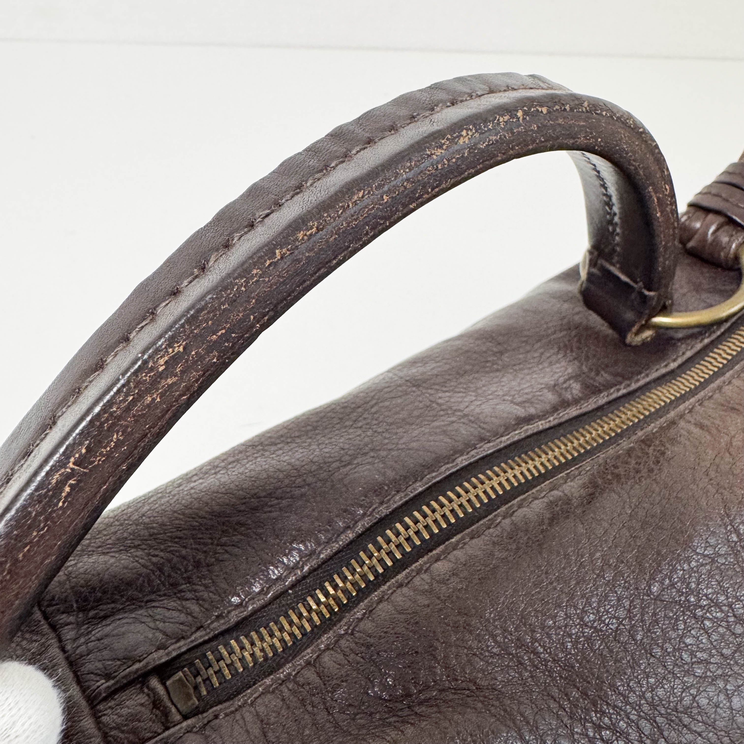 Archive Brown Leather Hobo Shoulder Bag