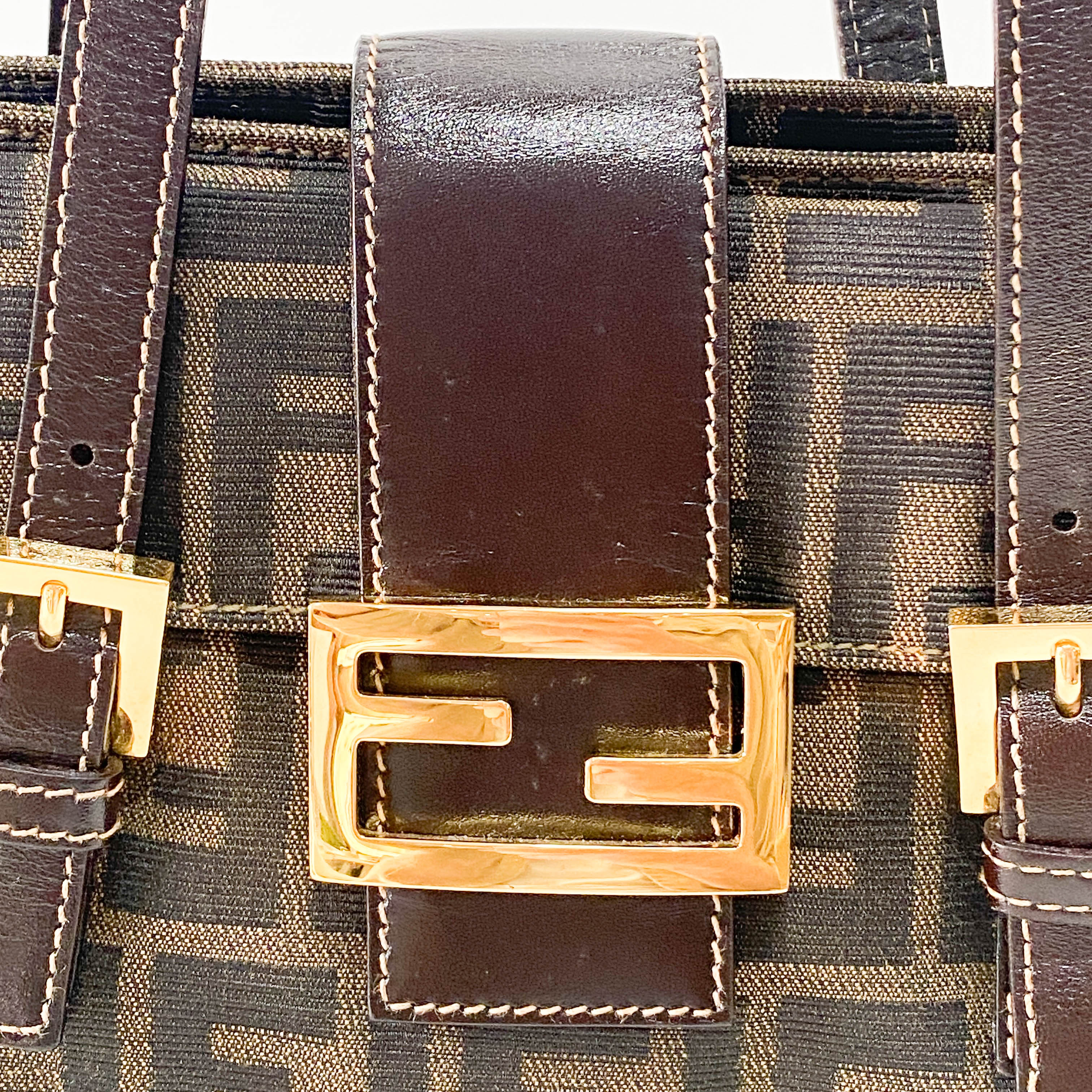 Zucca Brown Canvas Shoulder Bag