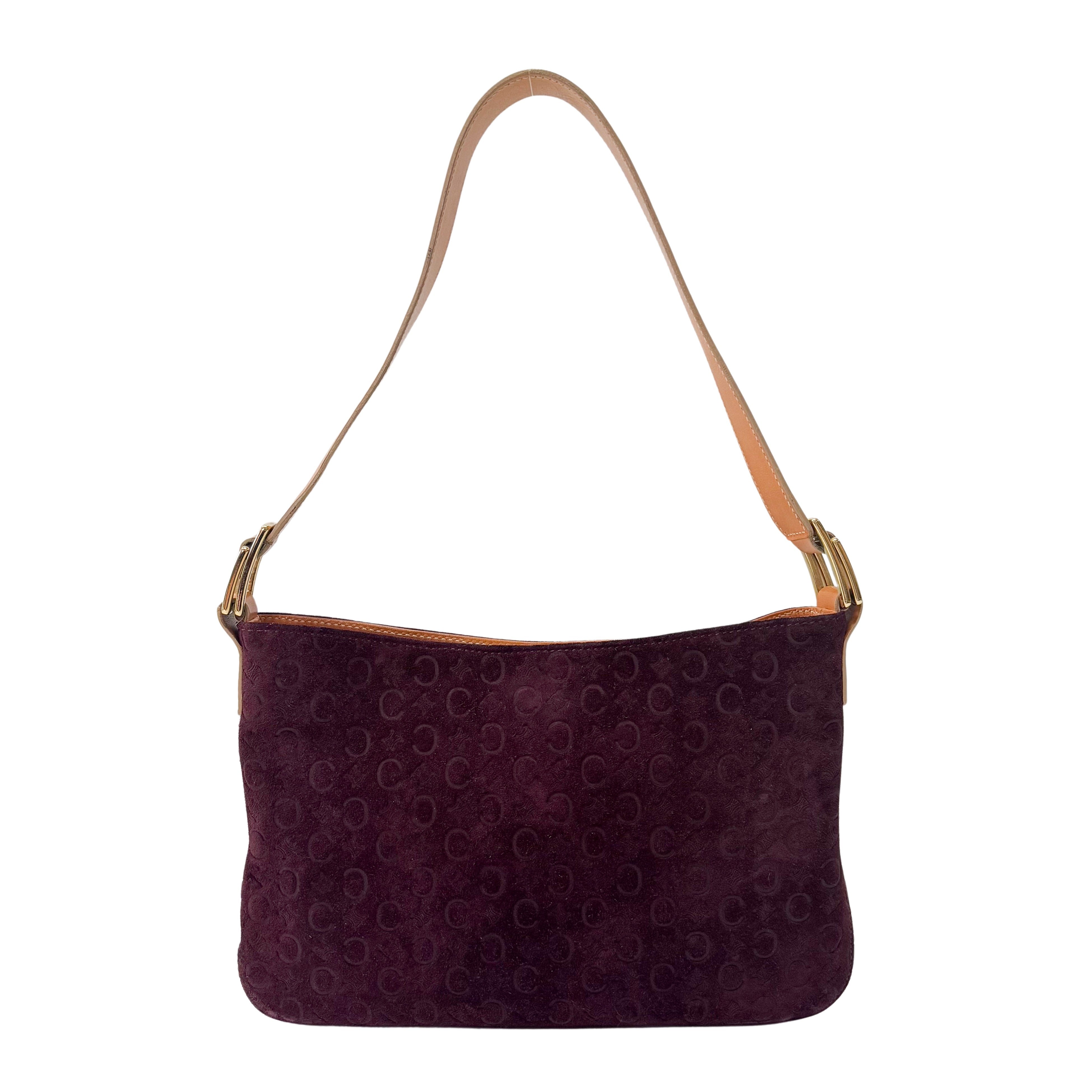 Vintage Red Suede Shoulder Bag