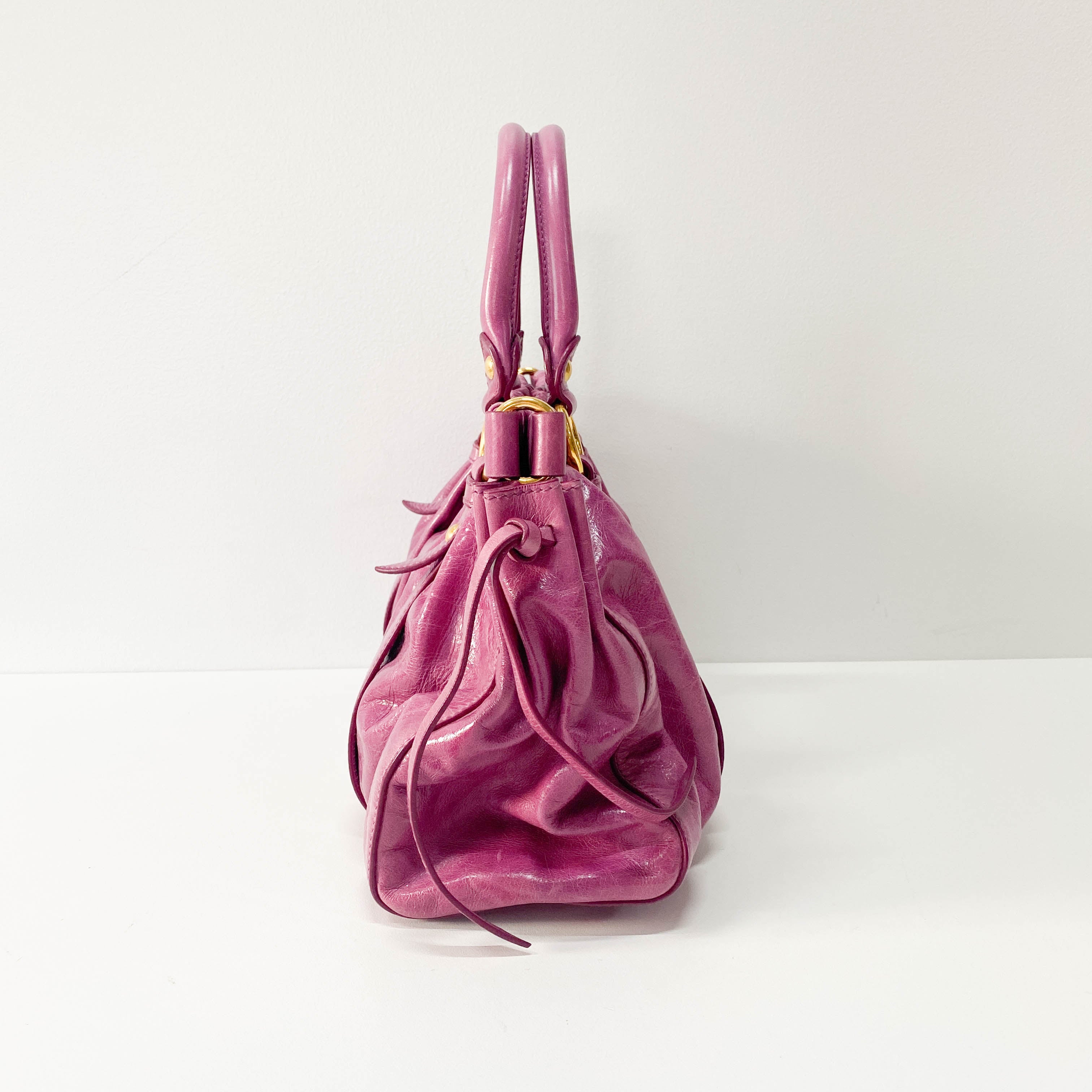 Vitello Pink Calfskin Leather Two Way Bag