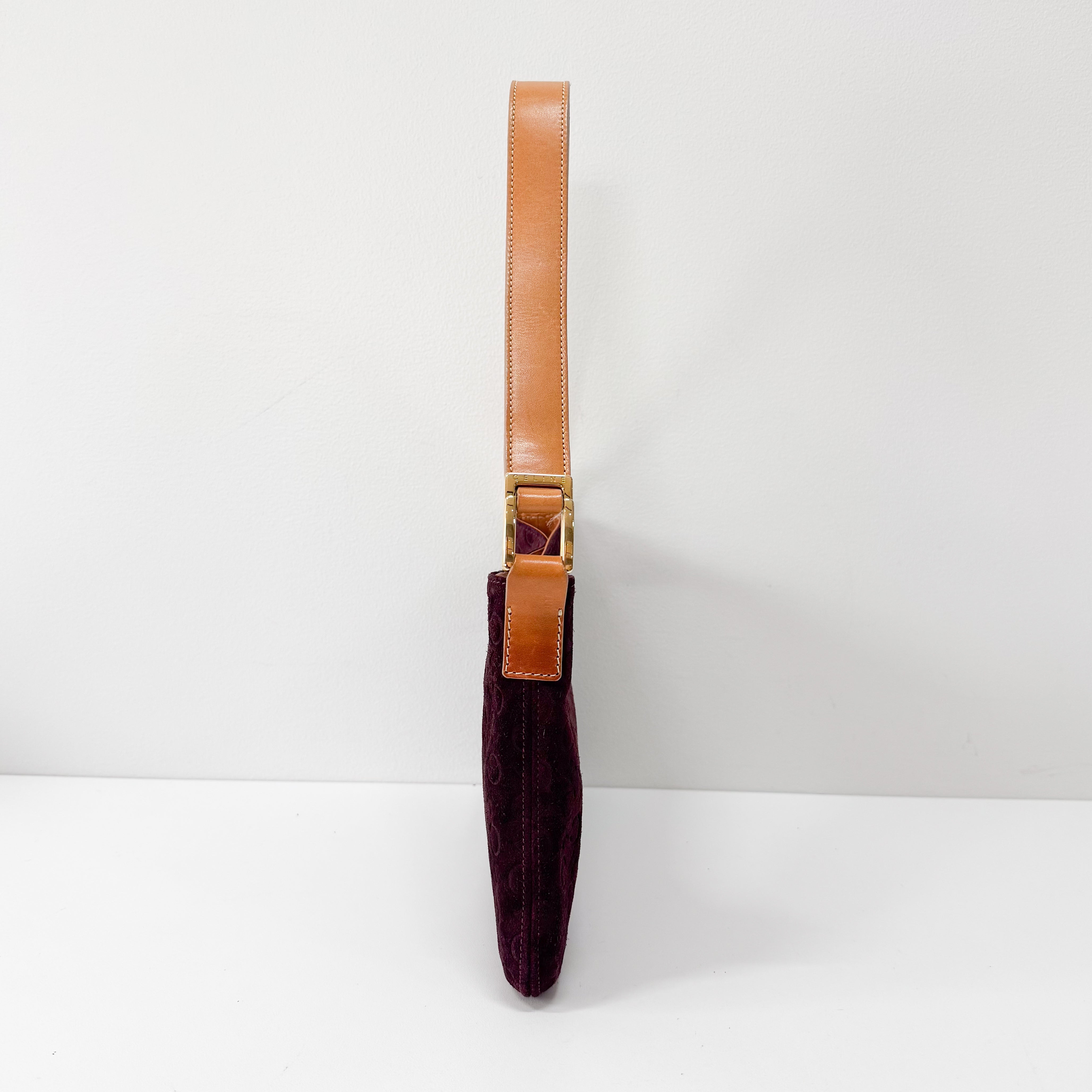 Vintage Red Suede Shoulder Bag