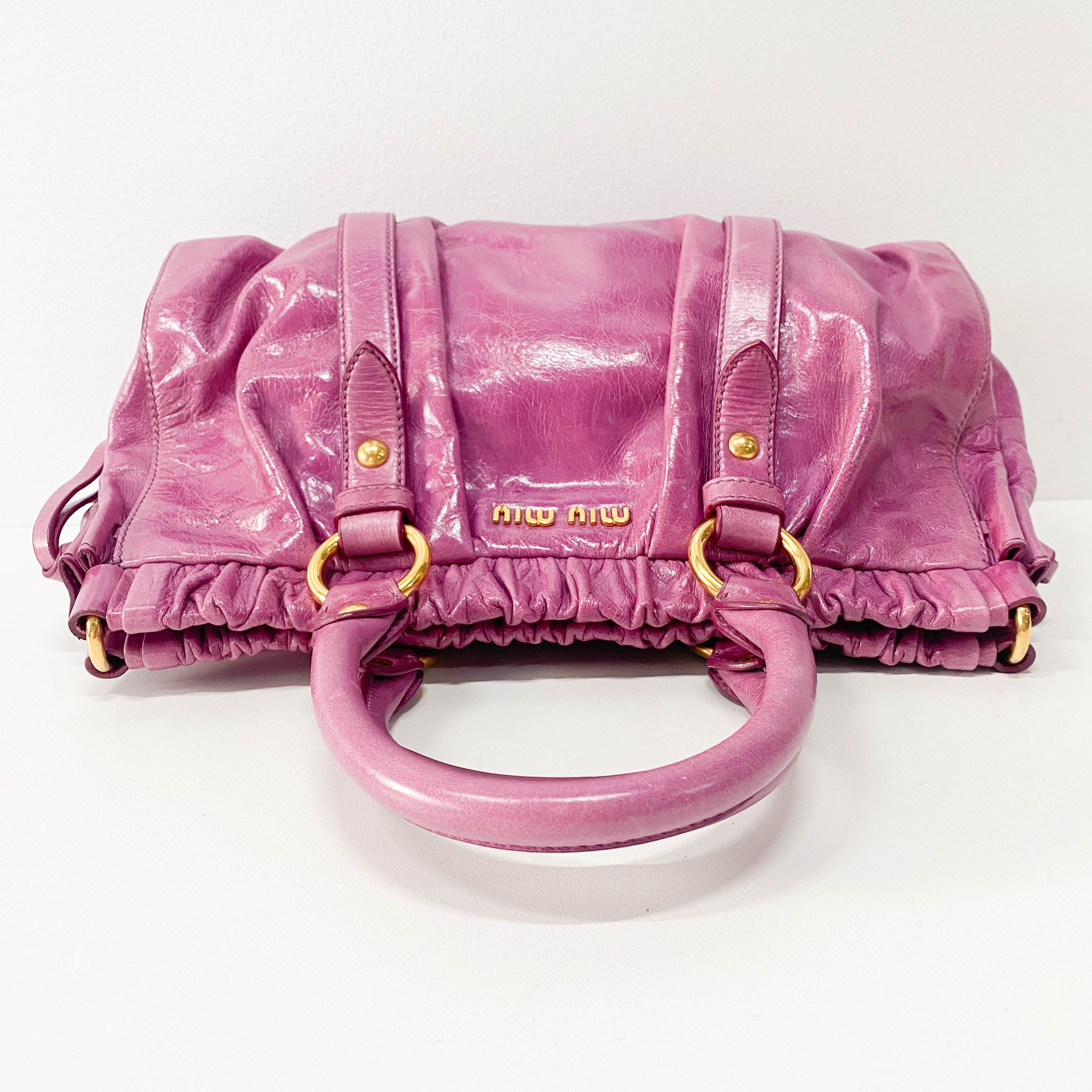 Vitello Pink Calfskin Leather Two Way Bag