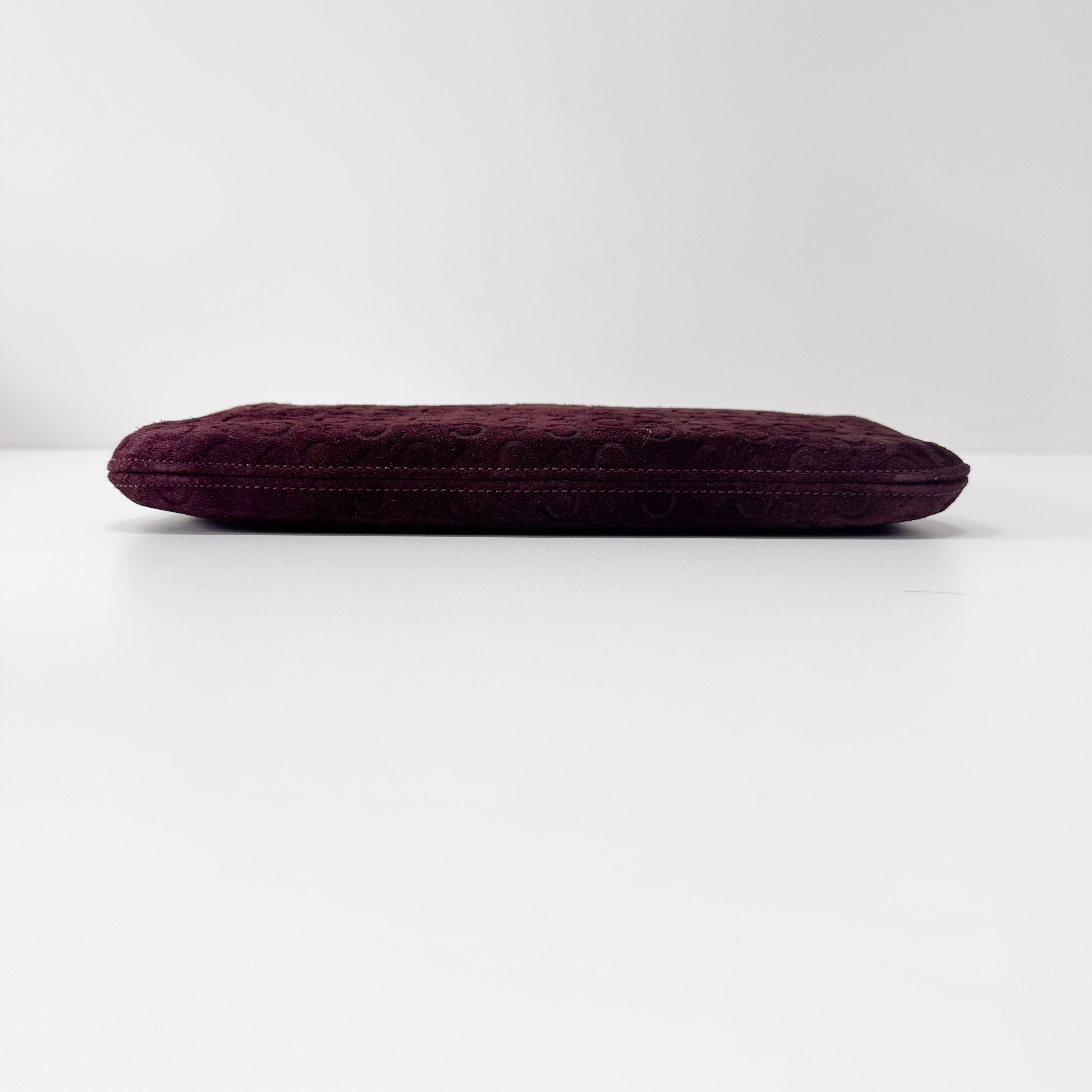 Vintage Red Suede Shoulder Bag