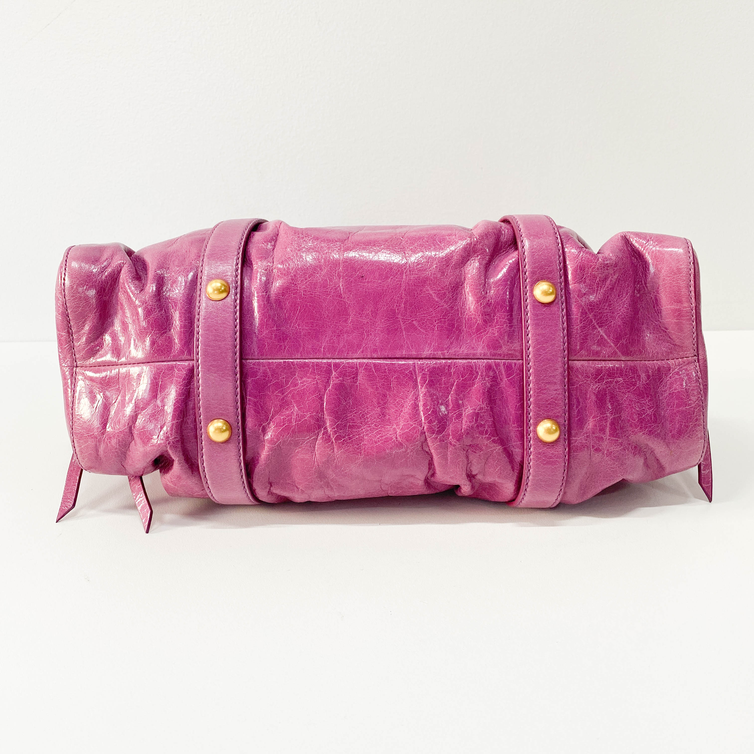 Vitello Pink Calfskin Leather Two Way Bag