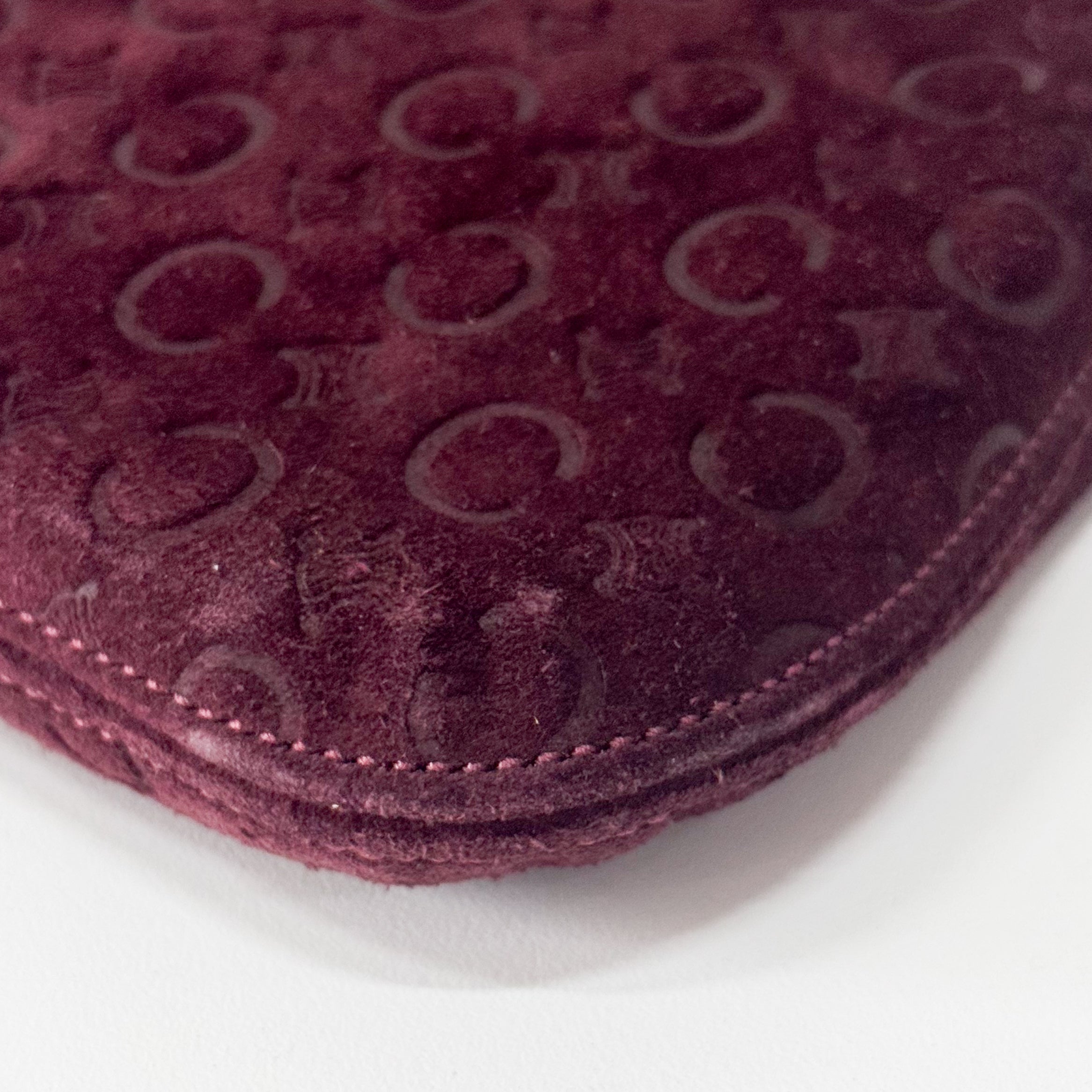 Vintage Red Suede Shoulder Bag