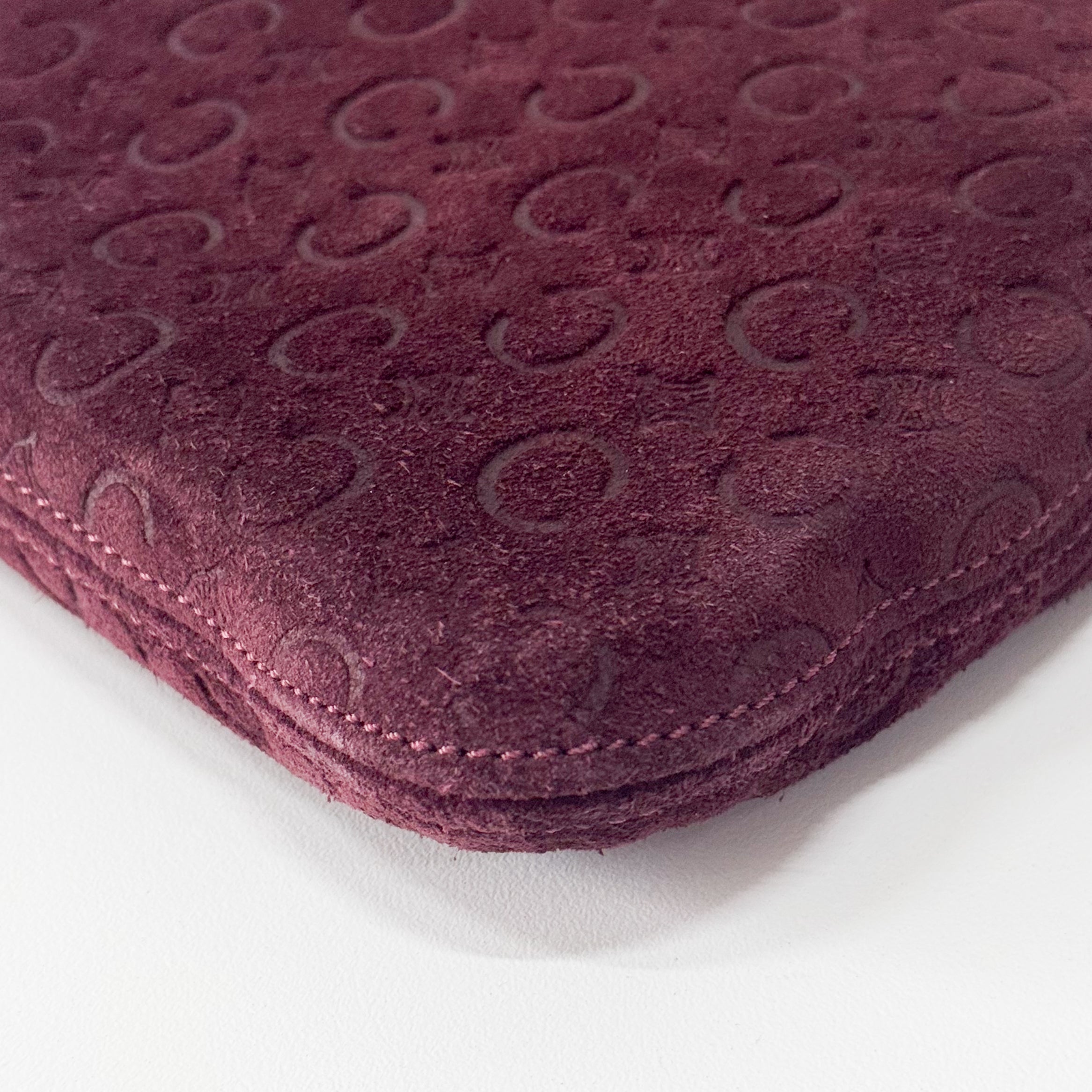 Vintage Red Suede Shoulder Bag