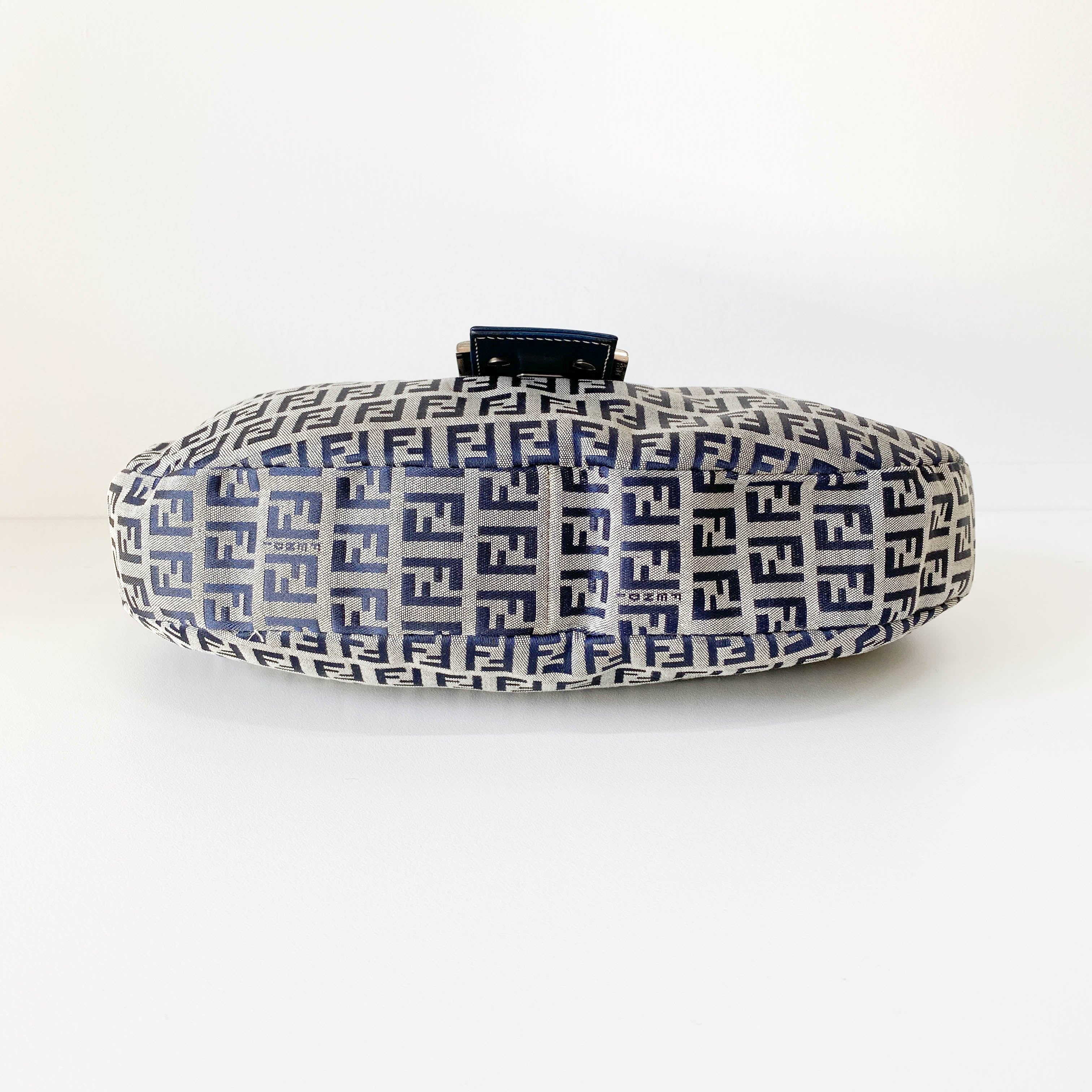 Zucchino Croissant Grey & Blue Canvas Shoulder Bag