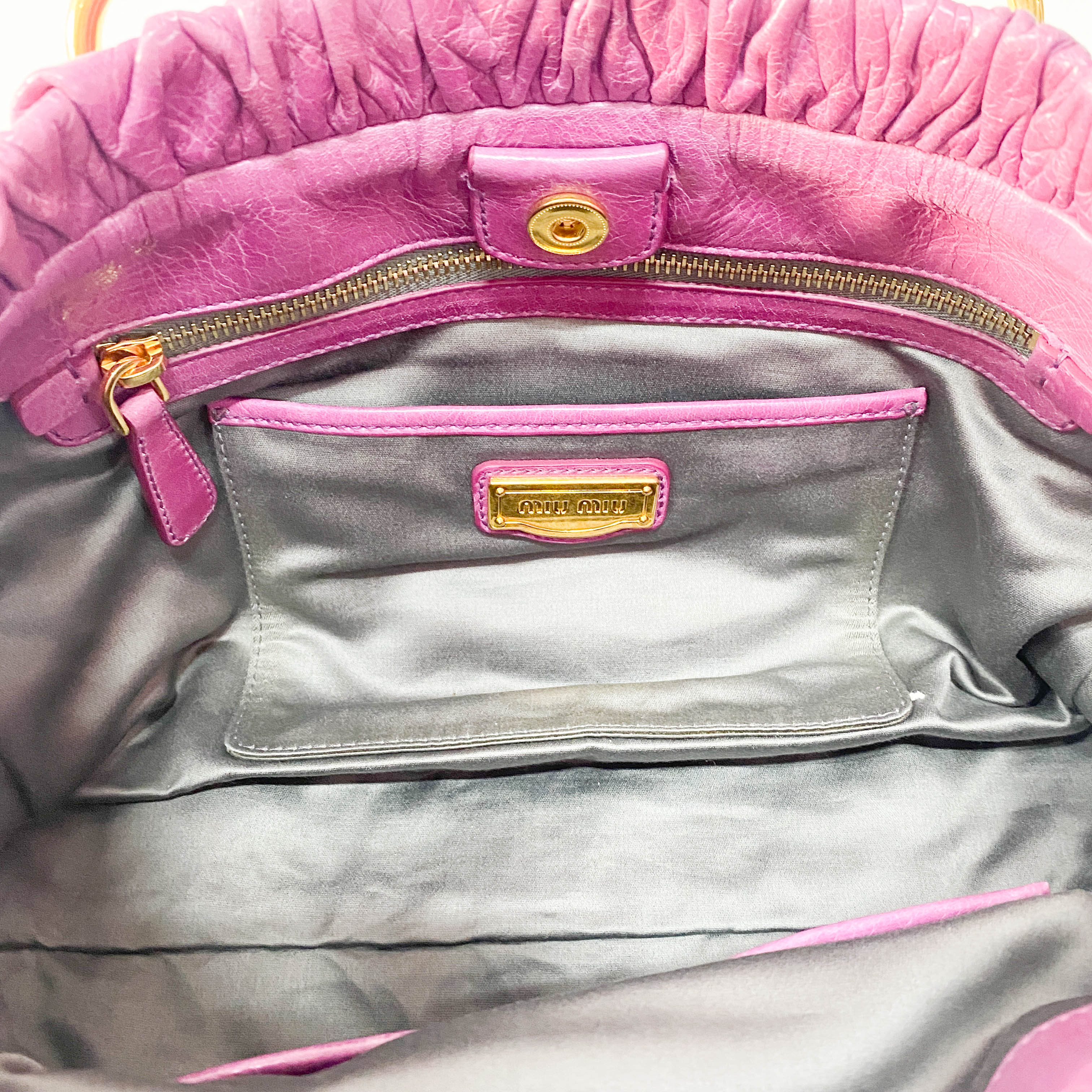 Vitello Pink Calfskin Leather Two Way Bag