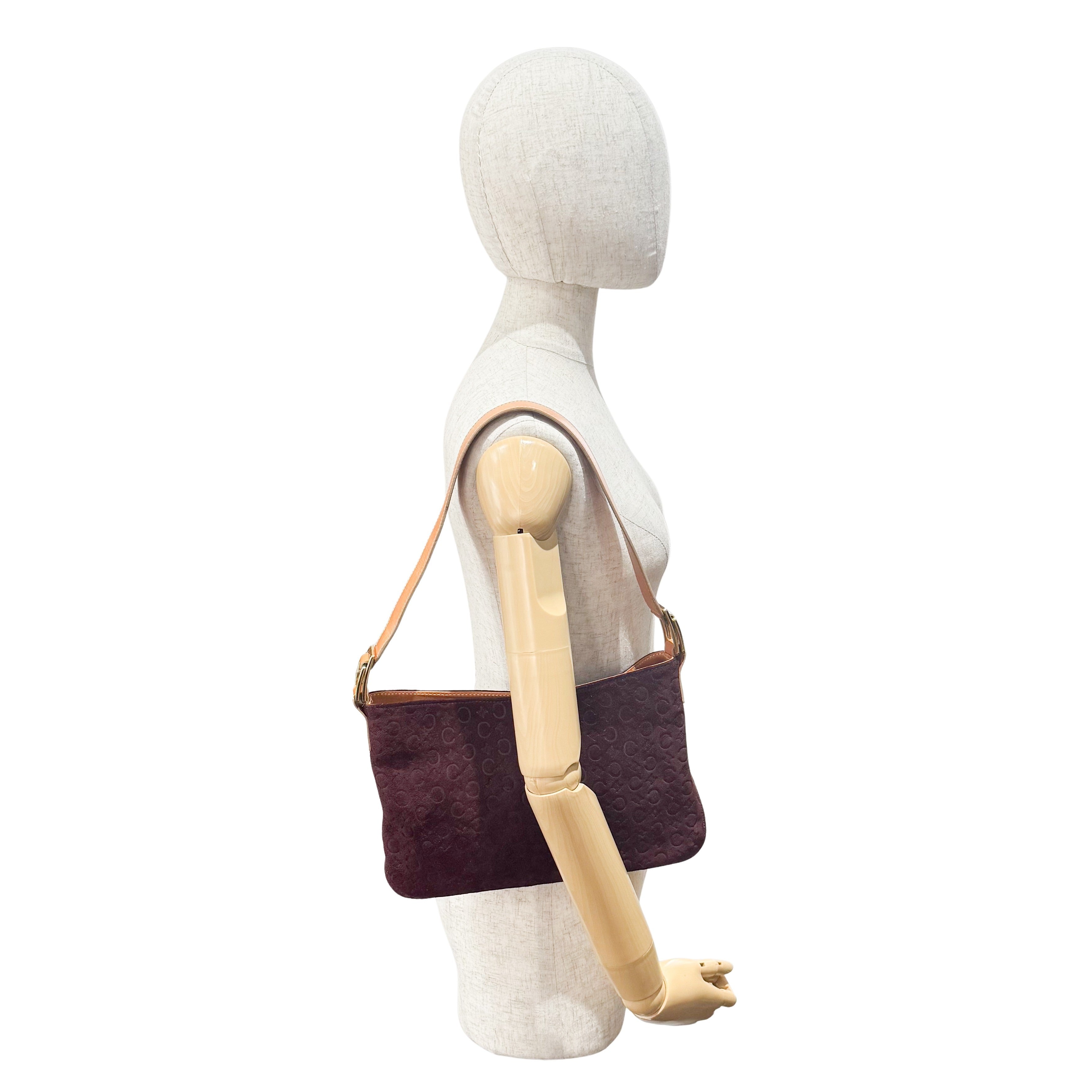 Vintage Red Suede Shoulder Bag