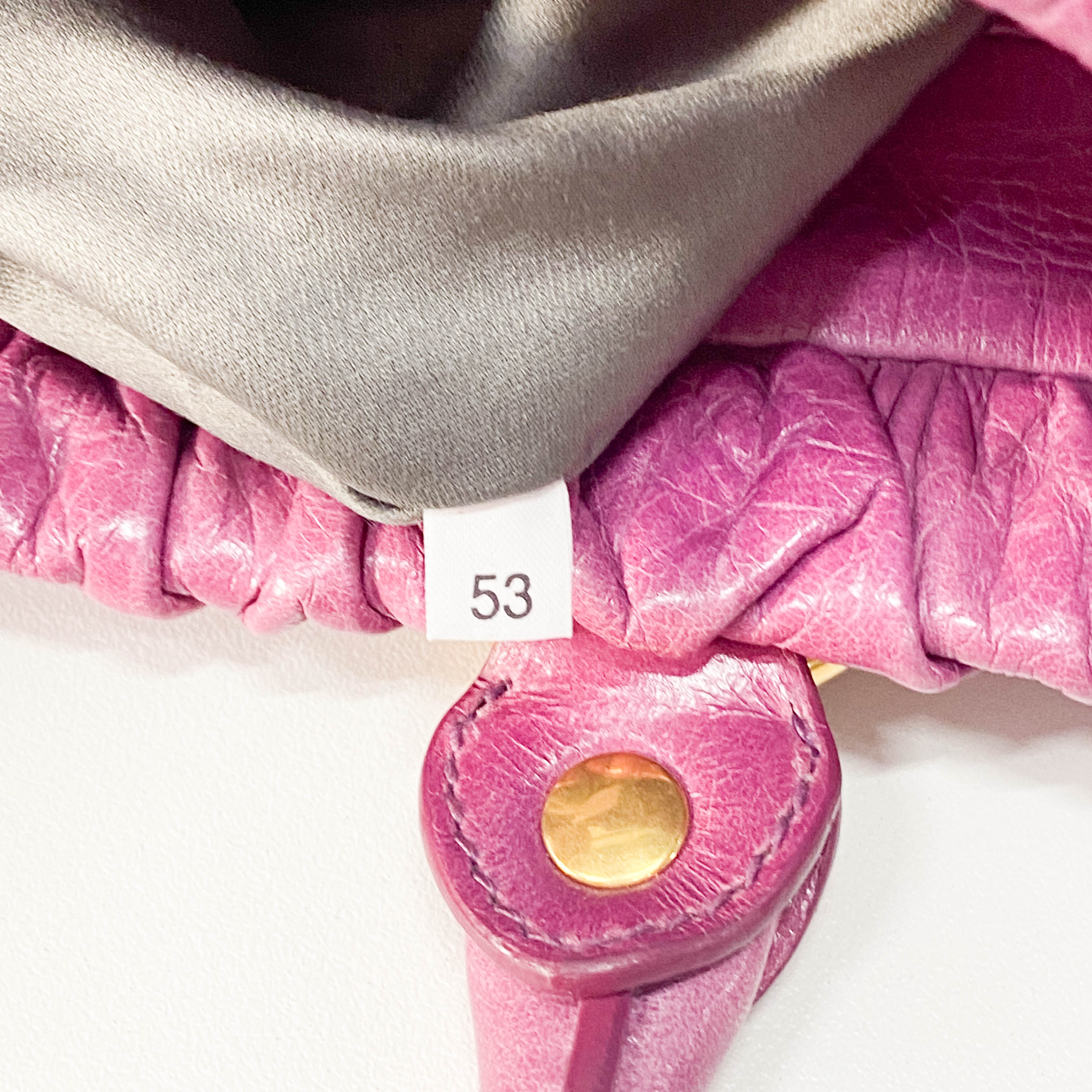 Vitello Pink Calfskin Leather Two Way Bag