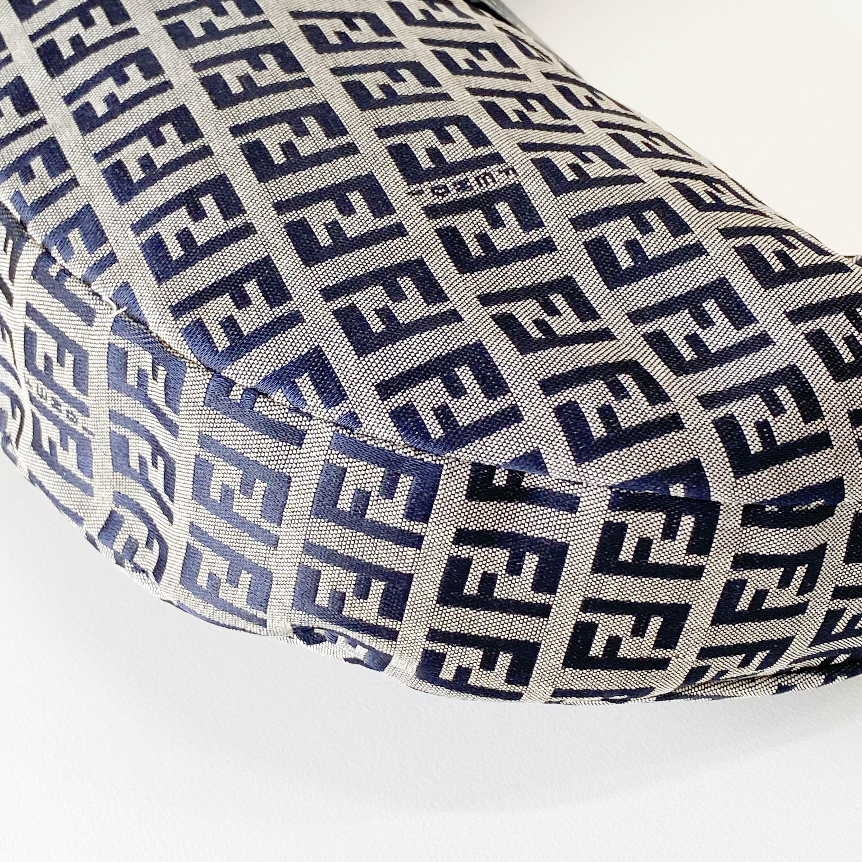 Zucchino Croissant Grey & Blue Canvas Shoulder Bag