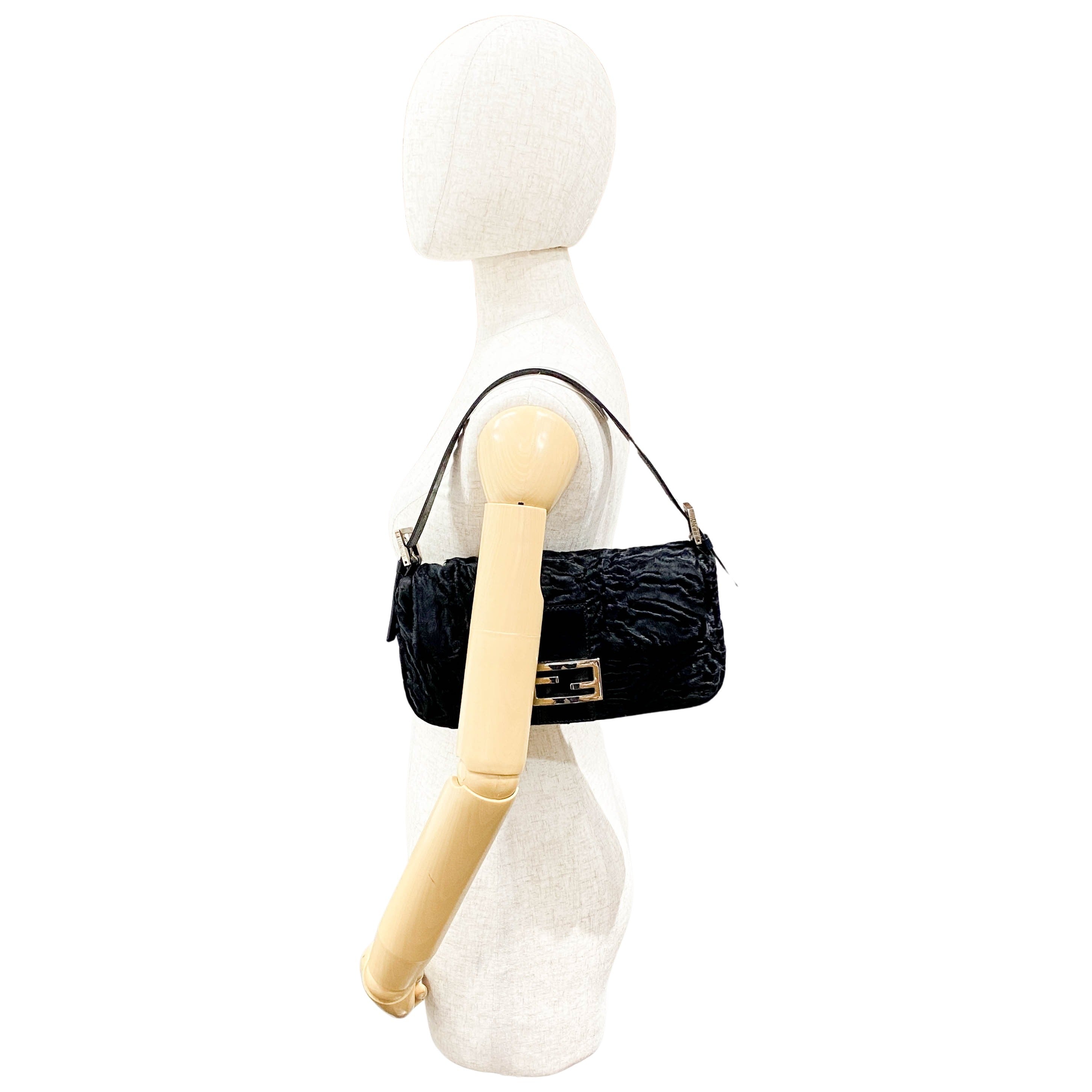 Baguette Black Fur Shoulder Bag