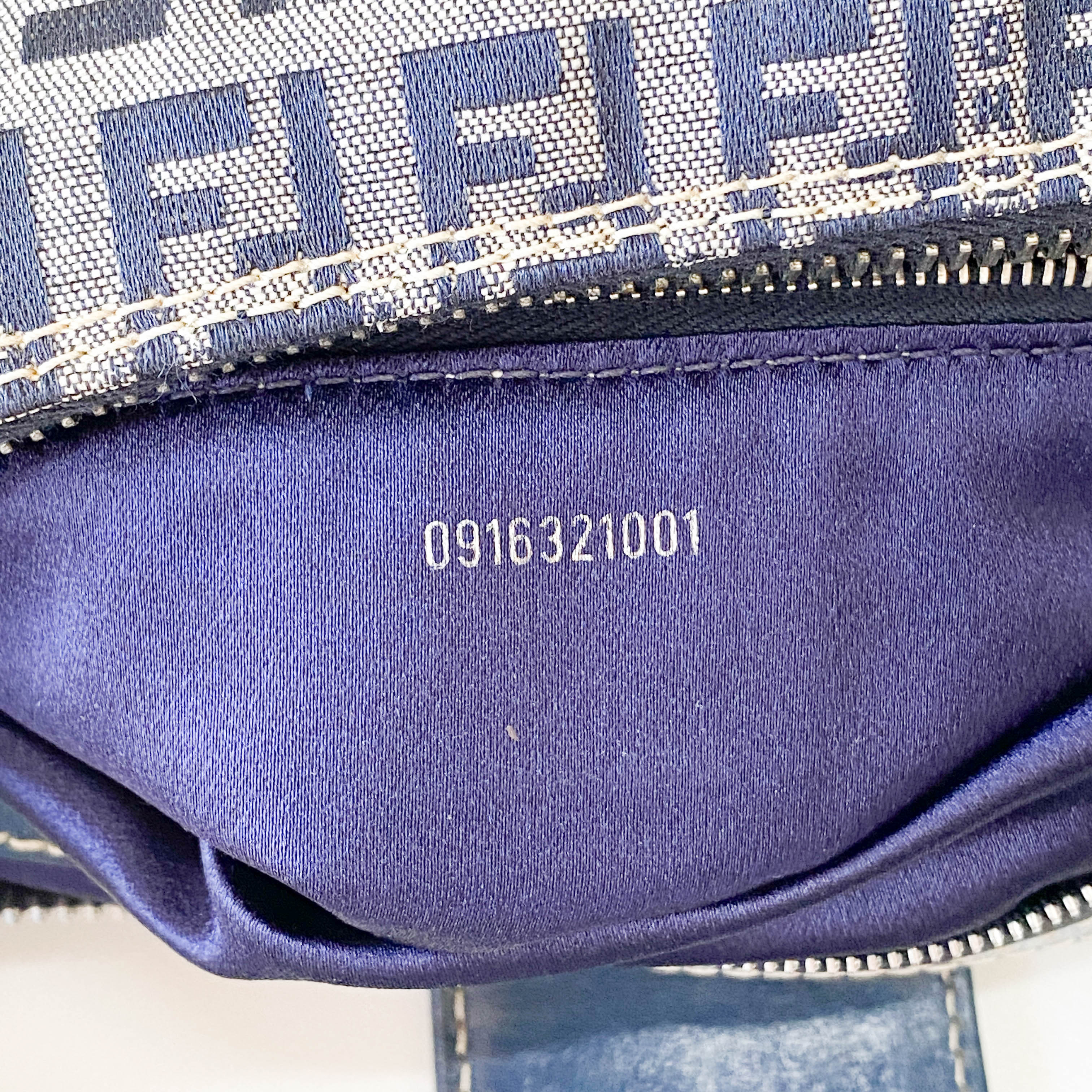 Zucchino Croissant Grey & Blue Canvas Shoulder Bag