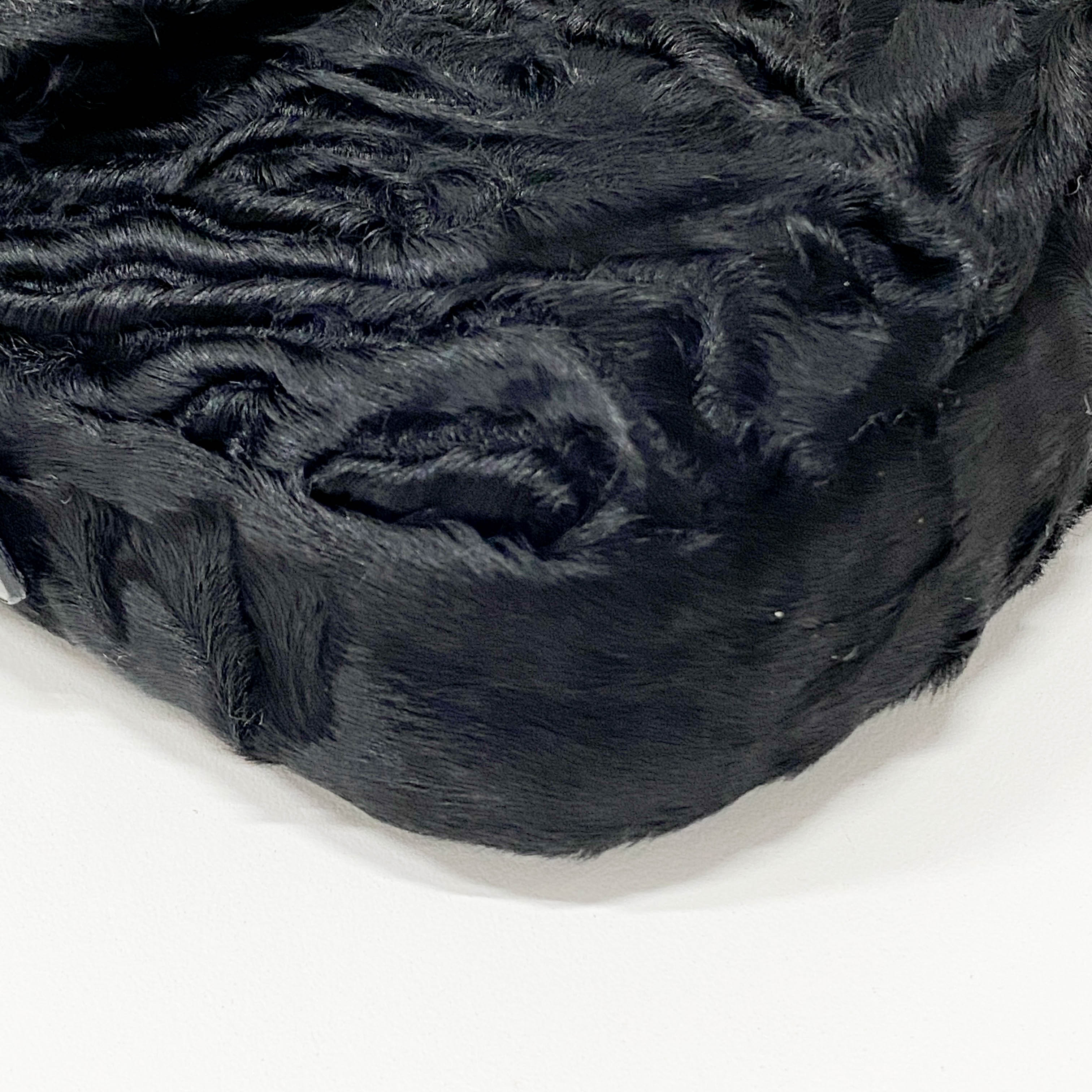 Baguette Black Fur Shoulder Bag