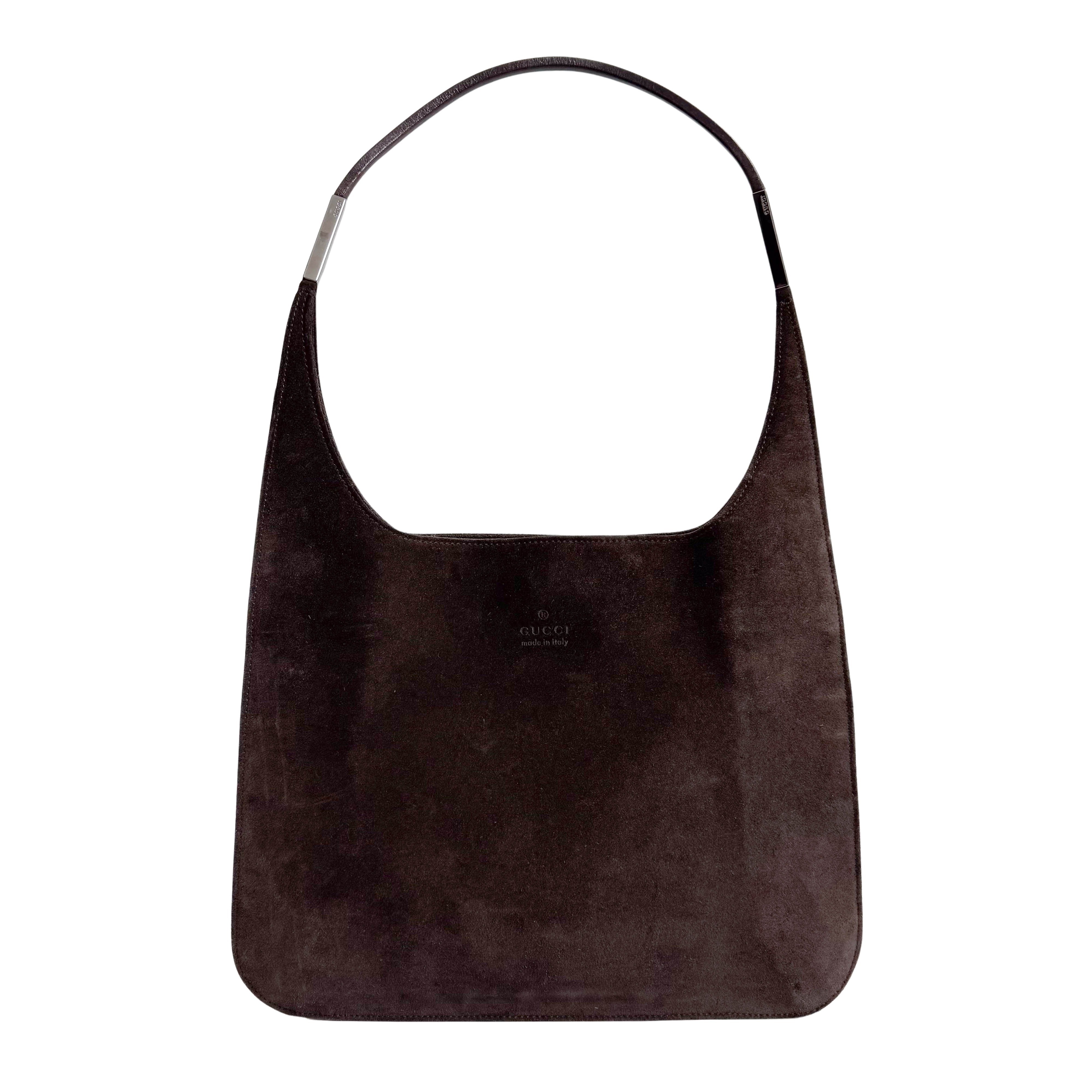 Vintage Suede Hobo Shoulder Bag