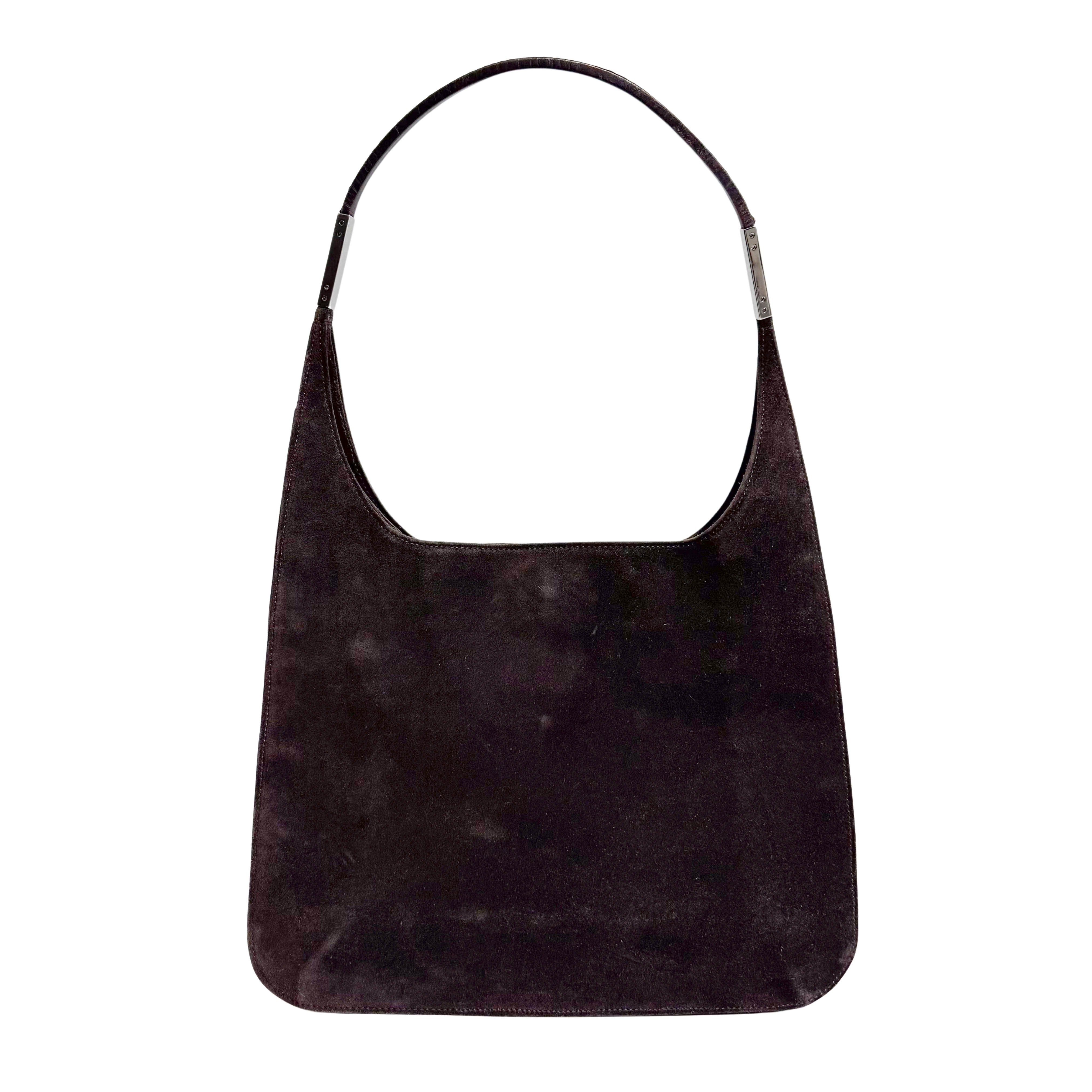 Vintage Suede Hobo Shoulder Bag