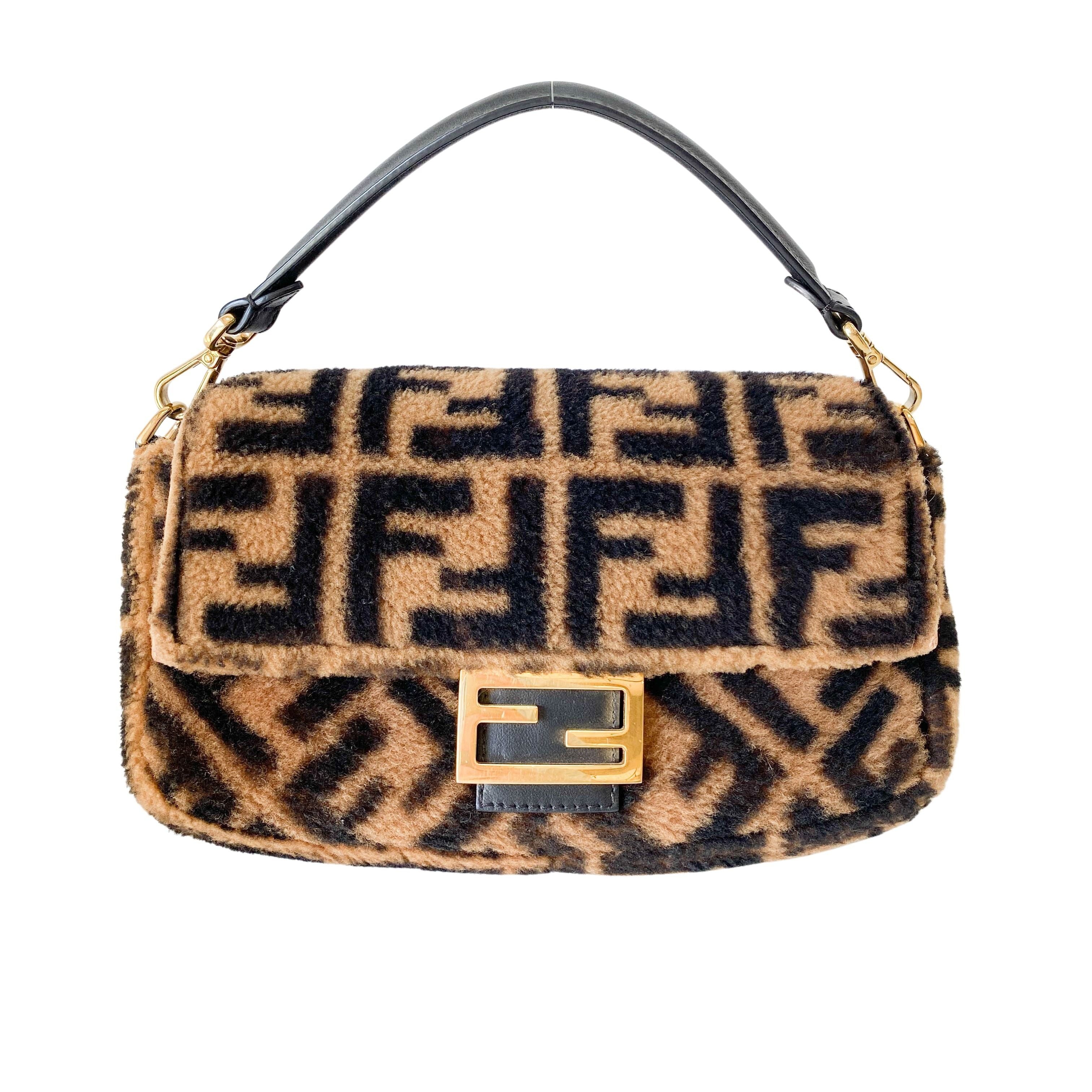 Zucca Baguette Brown Wool Two Way Bag