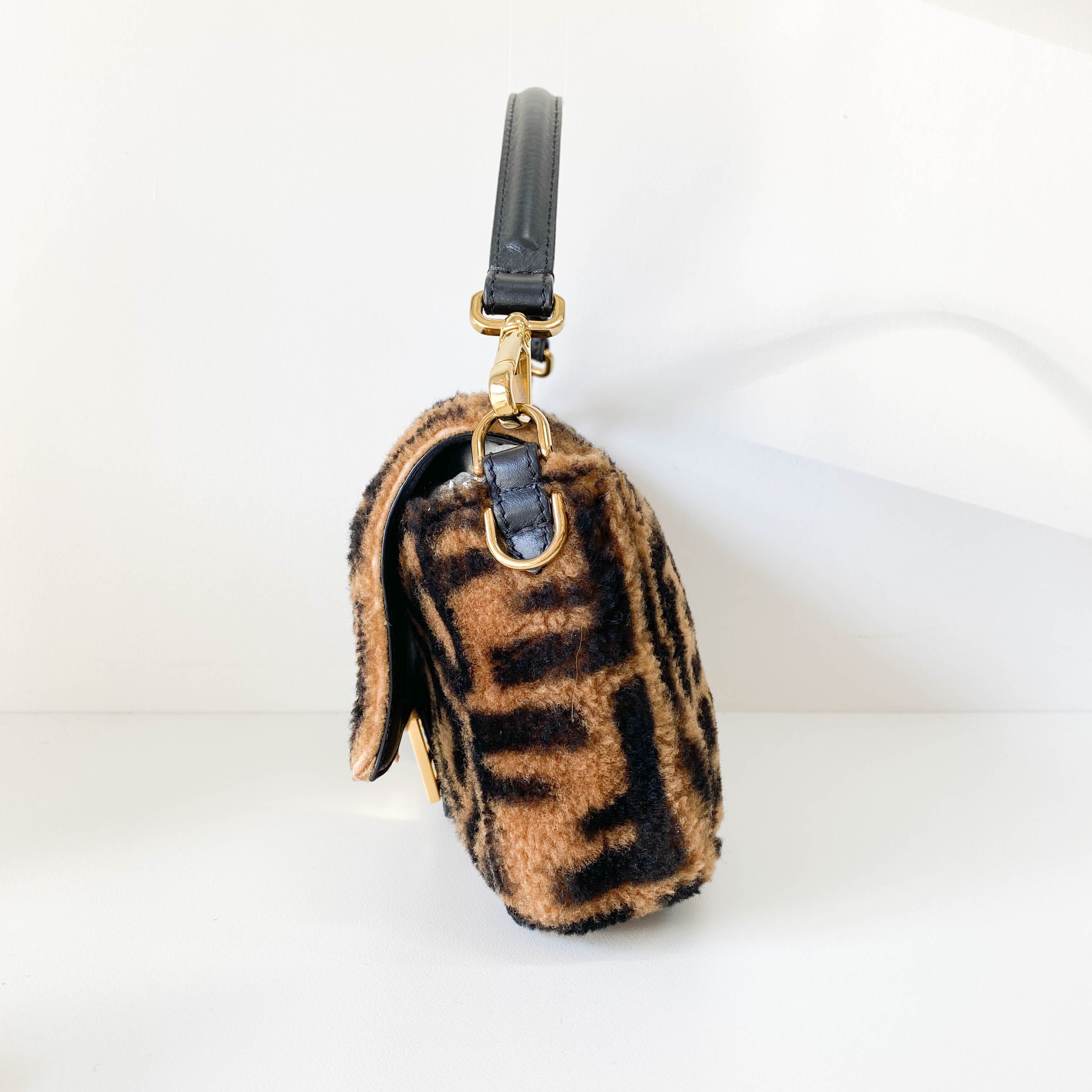 Zucca Baguette Brown Wool Two Way Bag